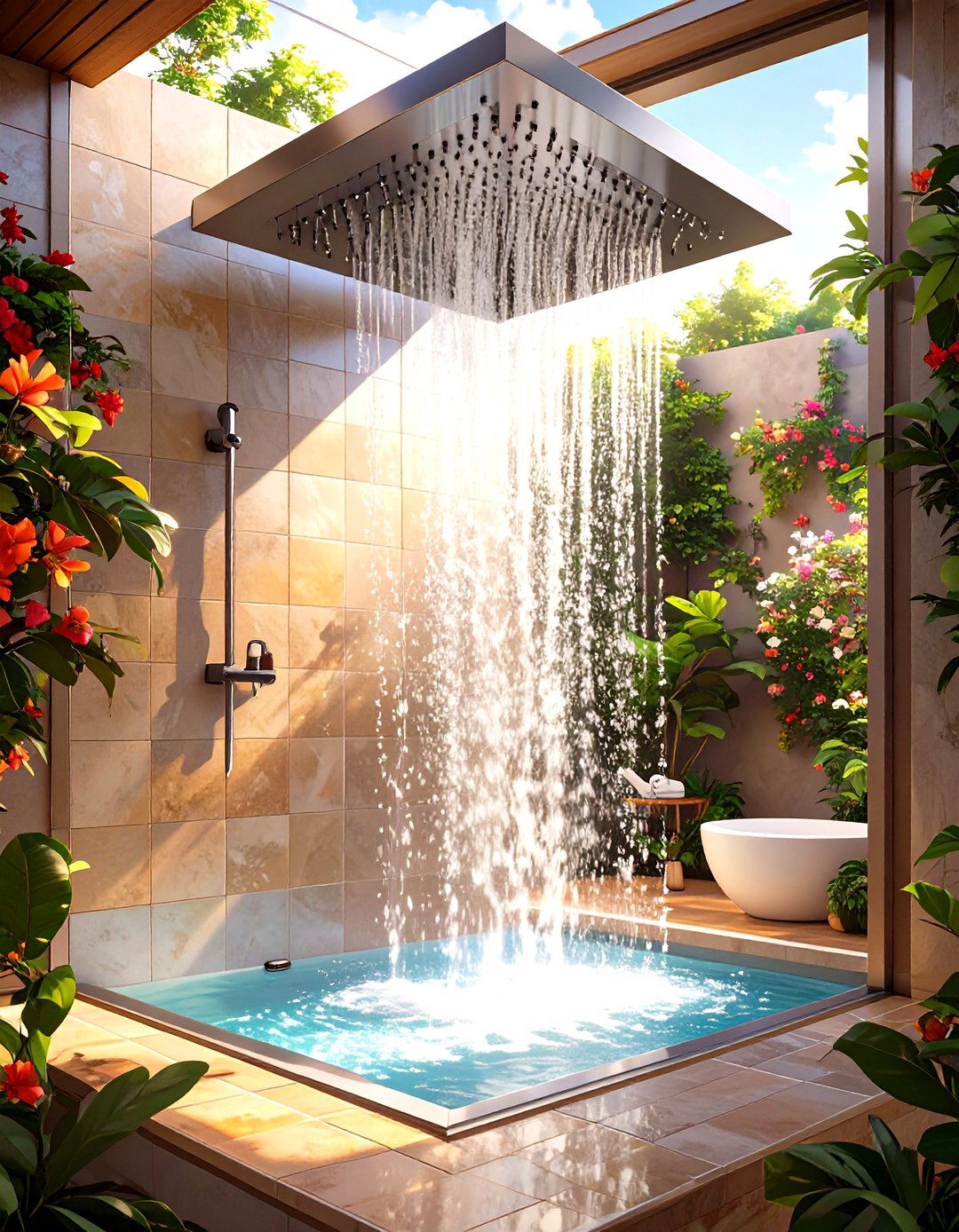 High Mounted Showerheads - 30 small bathroom remodeling ideas