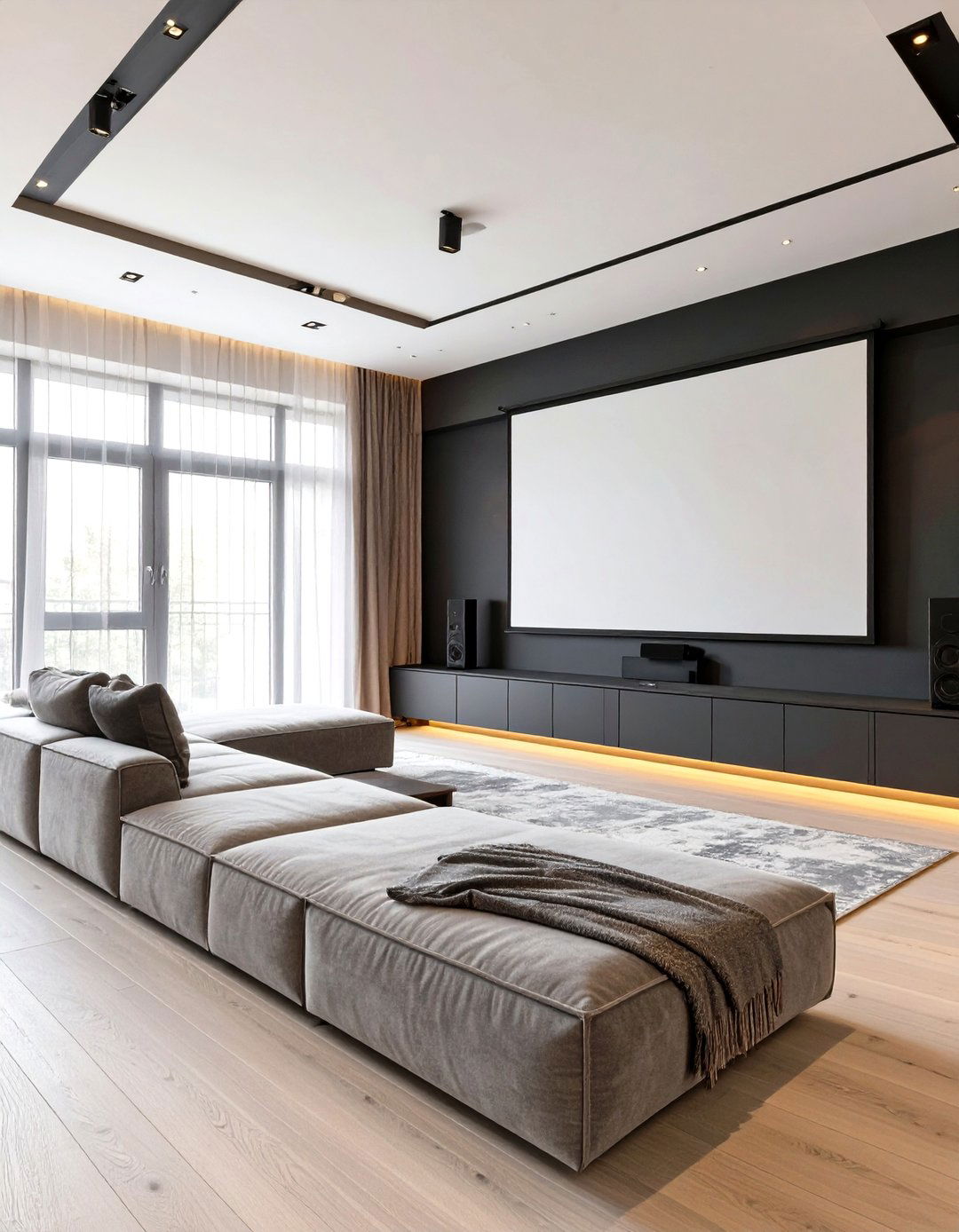 High Tech Minimalist Entertainment Room - 30 minimalist style interior design ideas