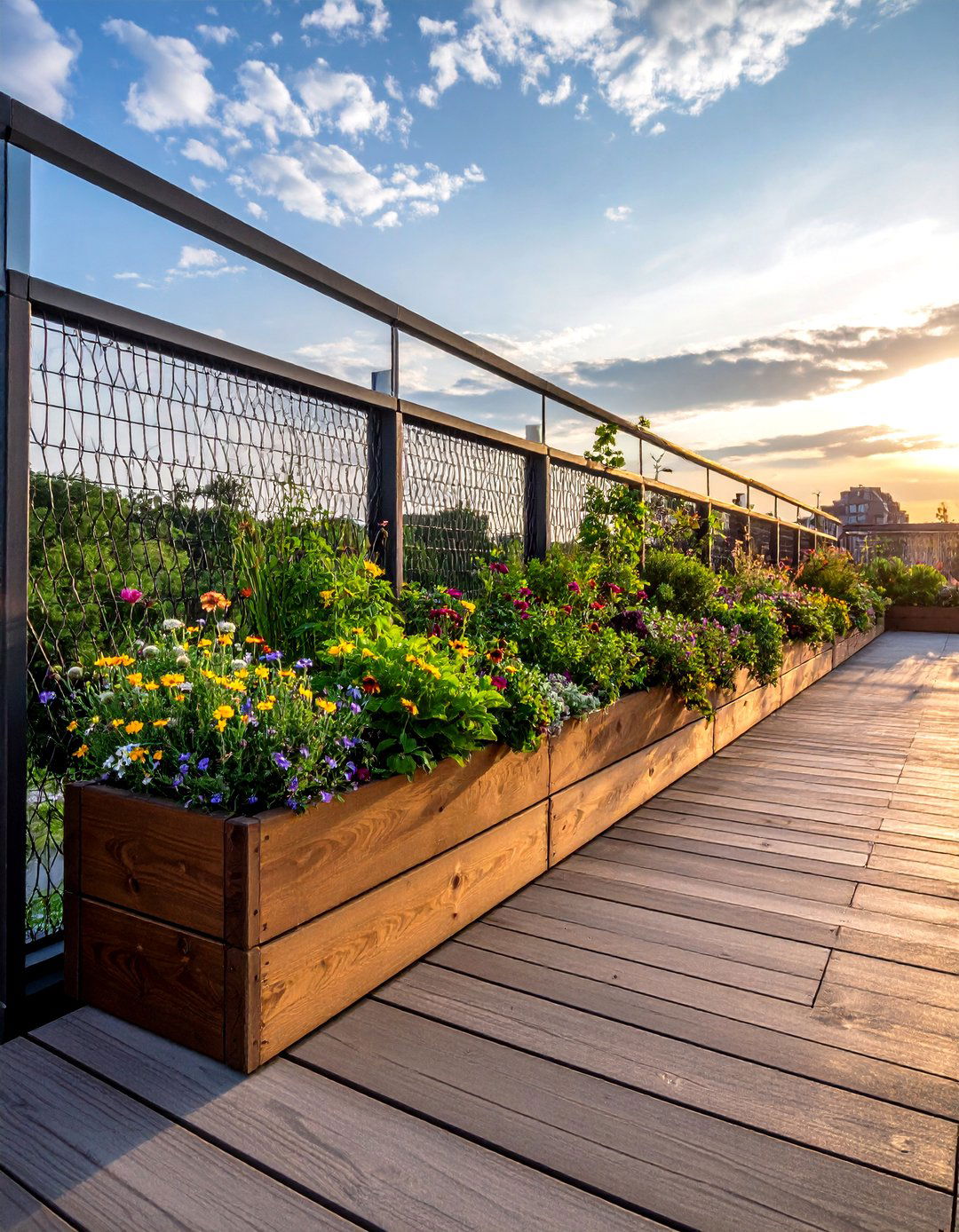 Hog Wire Deck Railing with Built In Planters - 30 hog wire deck railing ideas