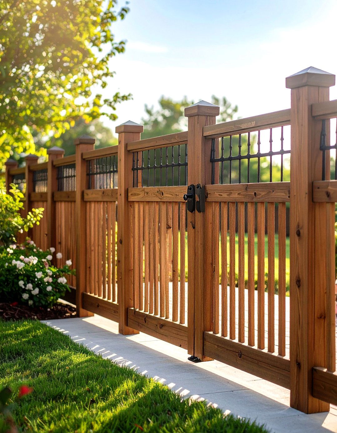 Hog Wire Deck Railing with Gate Integration - 30 hog wire deck railing ideas
