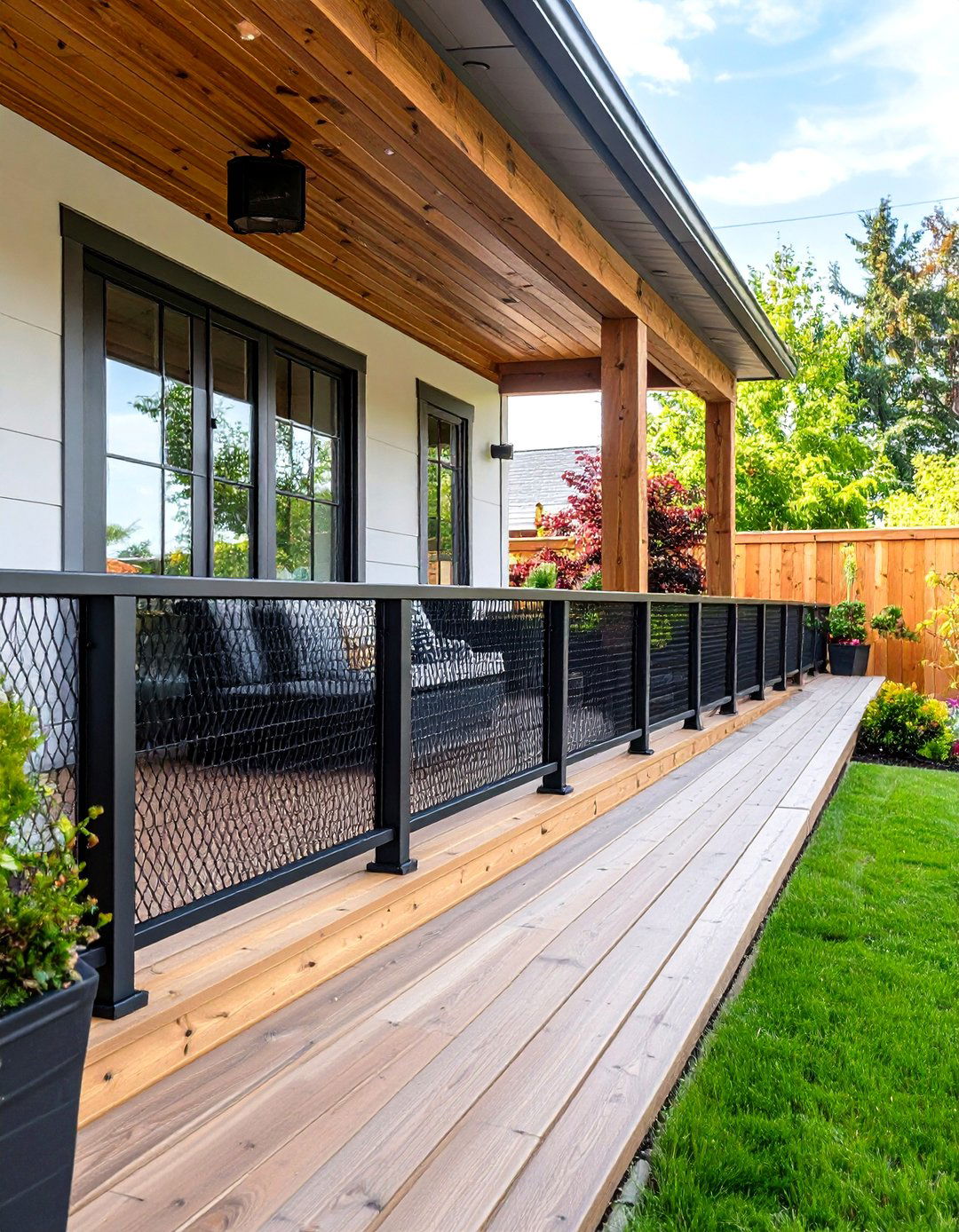 Hog Wire Panel Deck Rails - 30 deck rails ideas