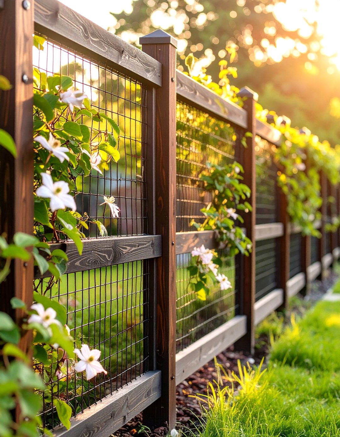 Hog Wire Panel Fence - 30 cheap front yard fence ideas