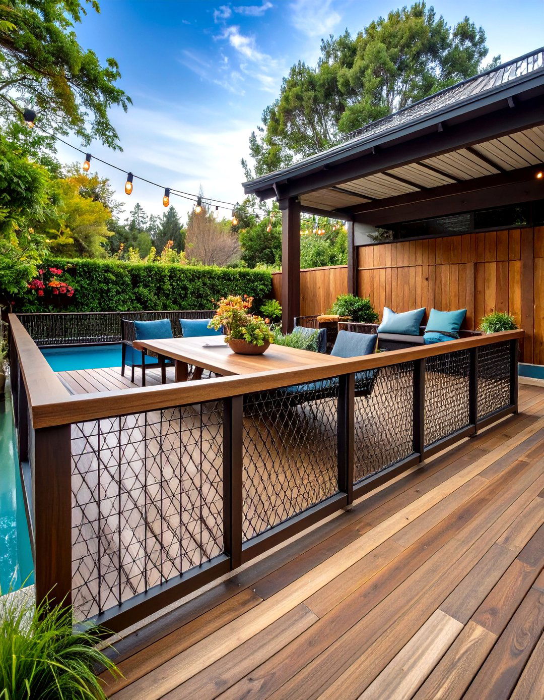 Hog Wire Panel Pool Deck Railing - 30 pool deck railing ideas
