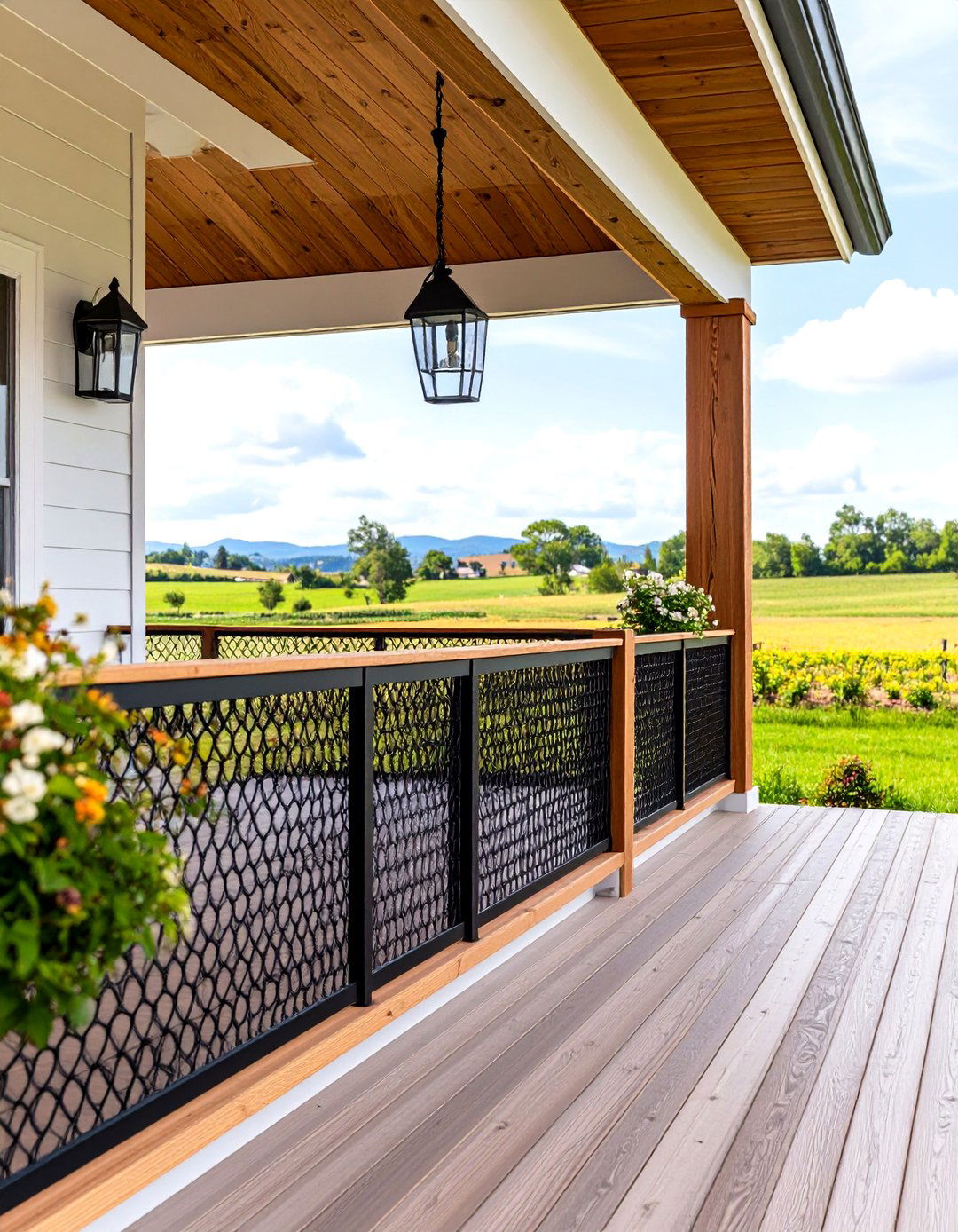 Hog Wire Panel Porch Railing - 30 porch railing designs