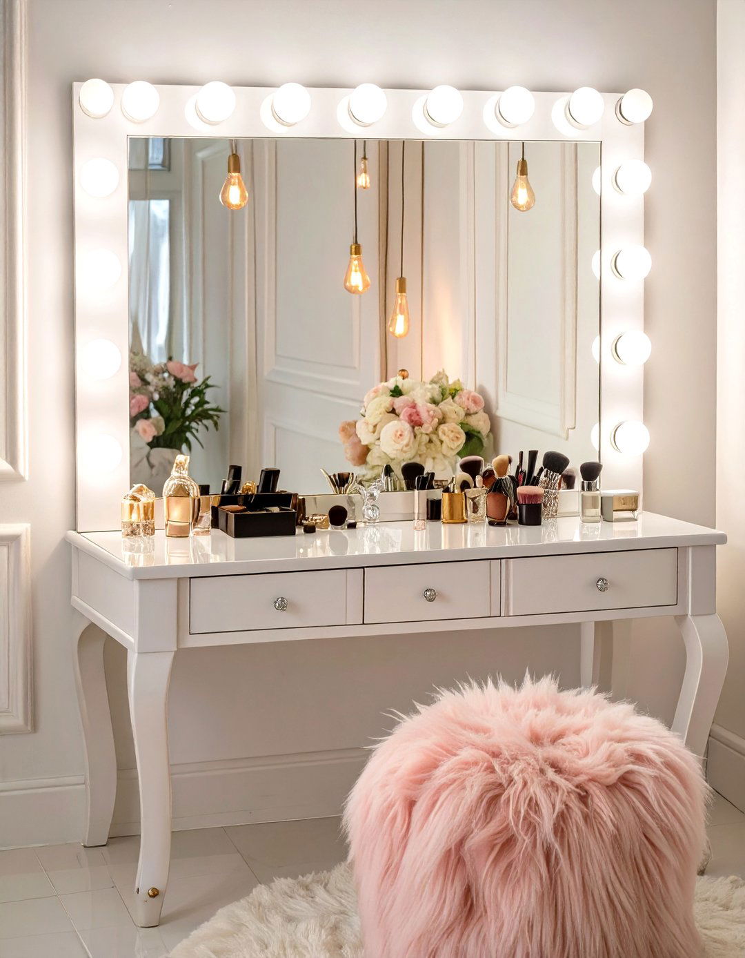 Hollywood Glam Makeup Vanity - 30 makeup vanity ideas