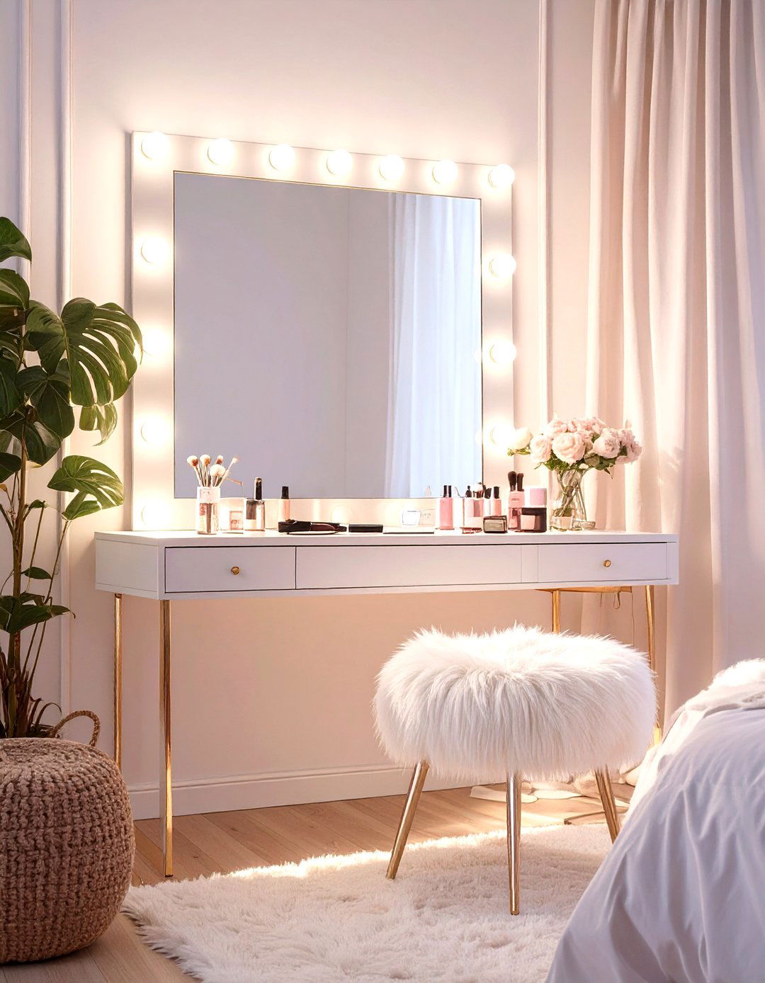 Hollywood Mirror Glam Station - 30 teenage girls bedroom ideas