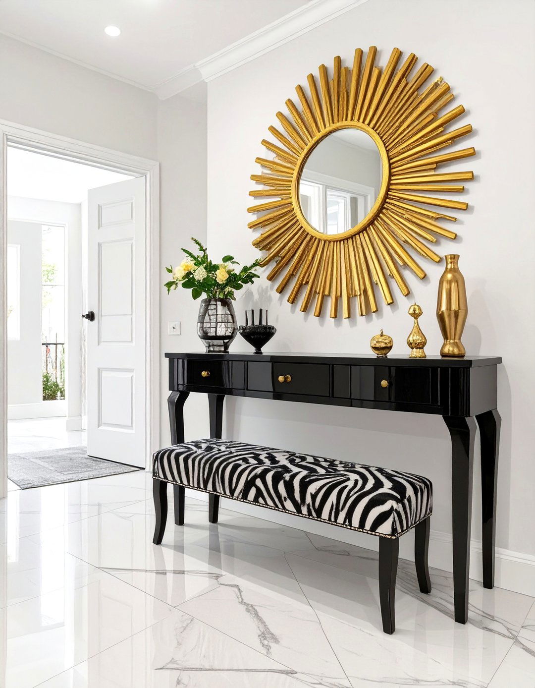 Hollywood Regency Entryway - 30 apartment entryway ideas