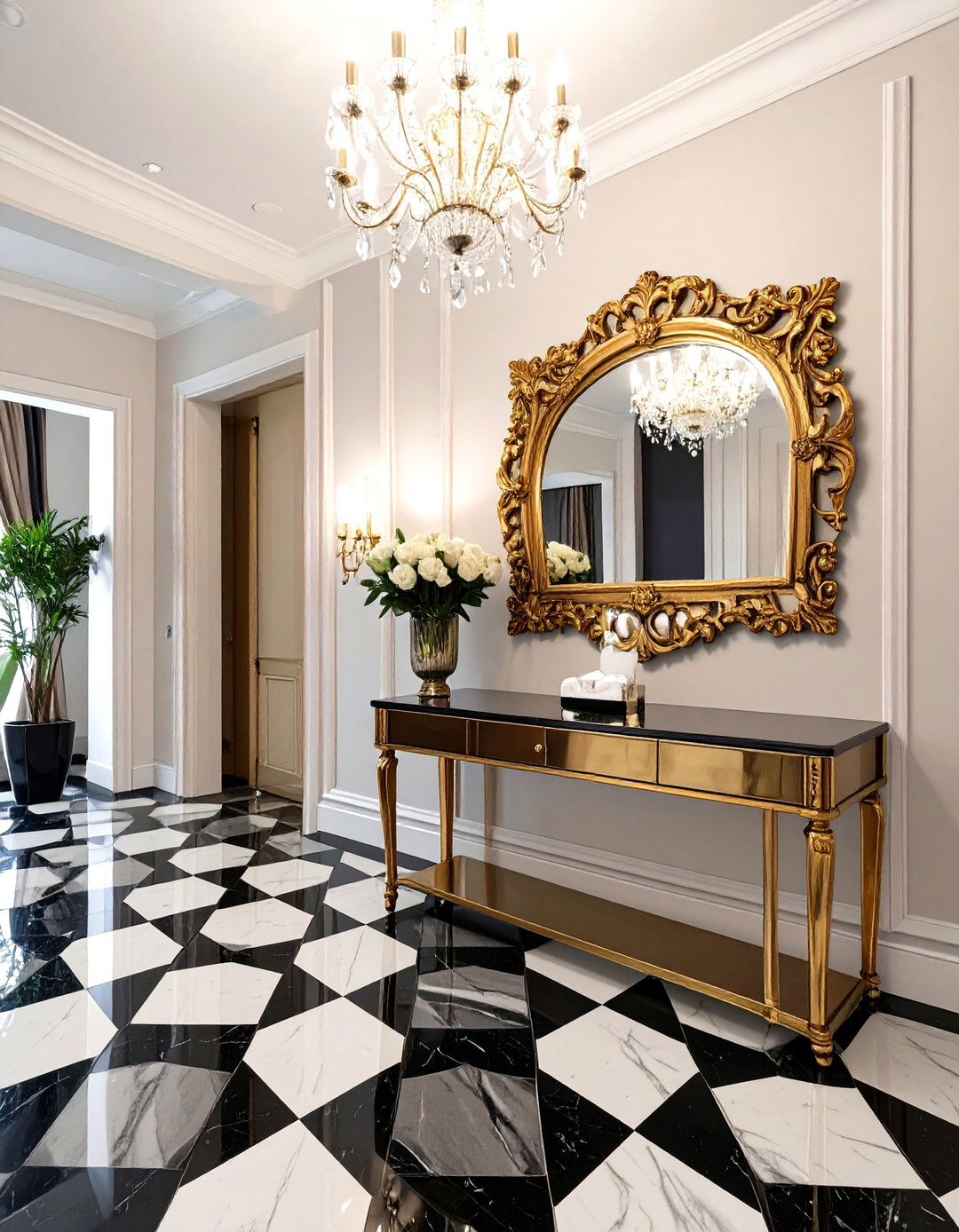 Hollywood Regency Entryway - 30 interior design drawing ideas
