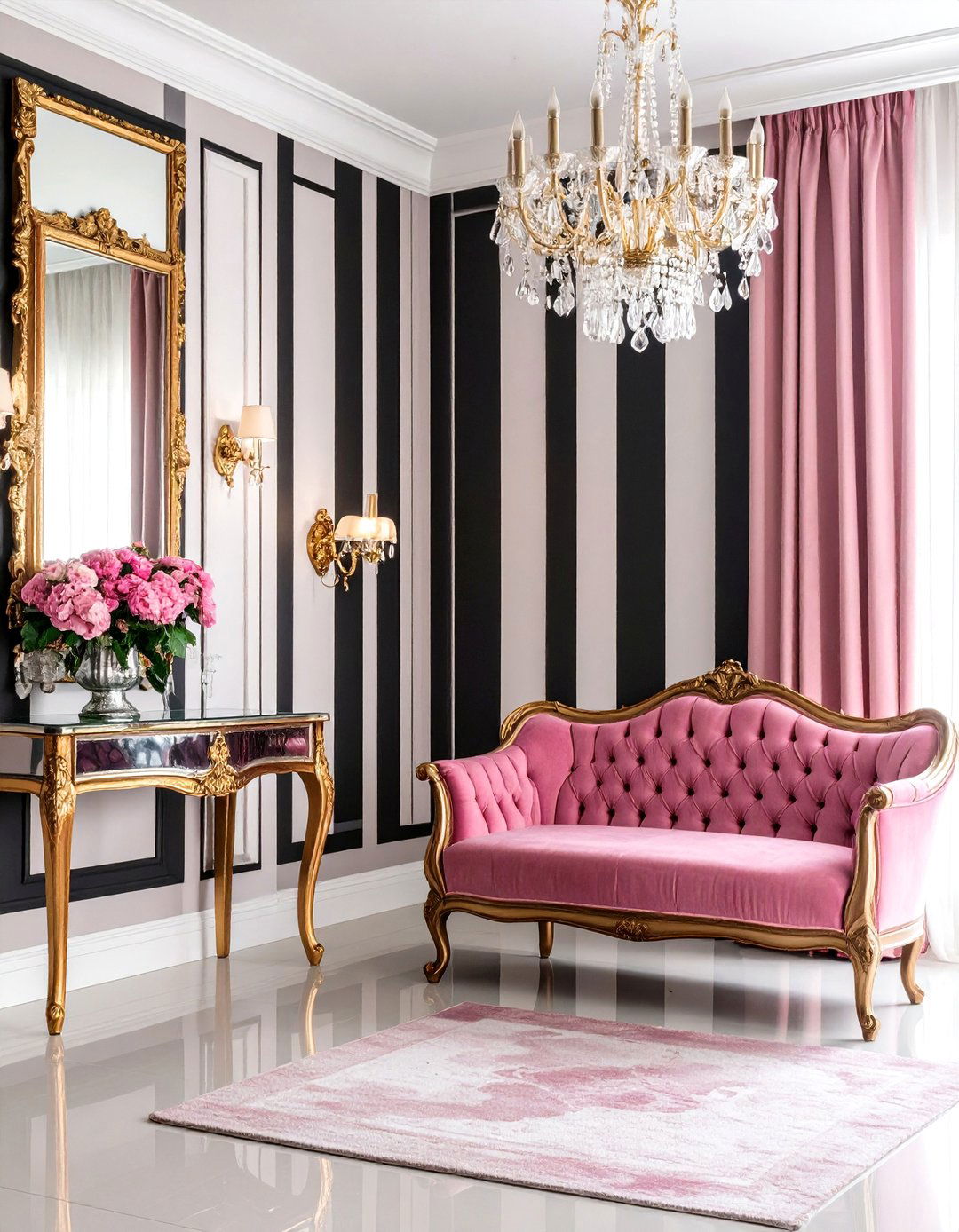 Hollywood Regency Entryway - 30 ai entryway makeover ideas