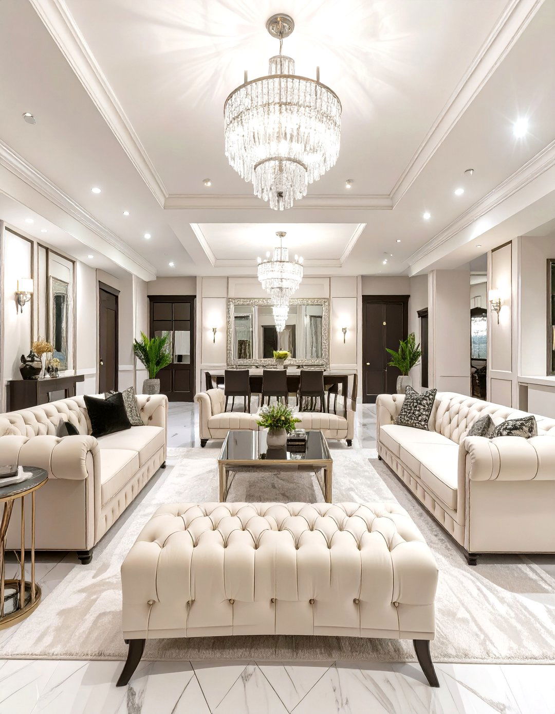 Hollywood Regency Glam Basement - 30 basement family room ideas