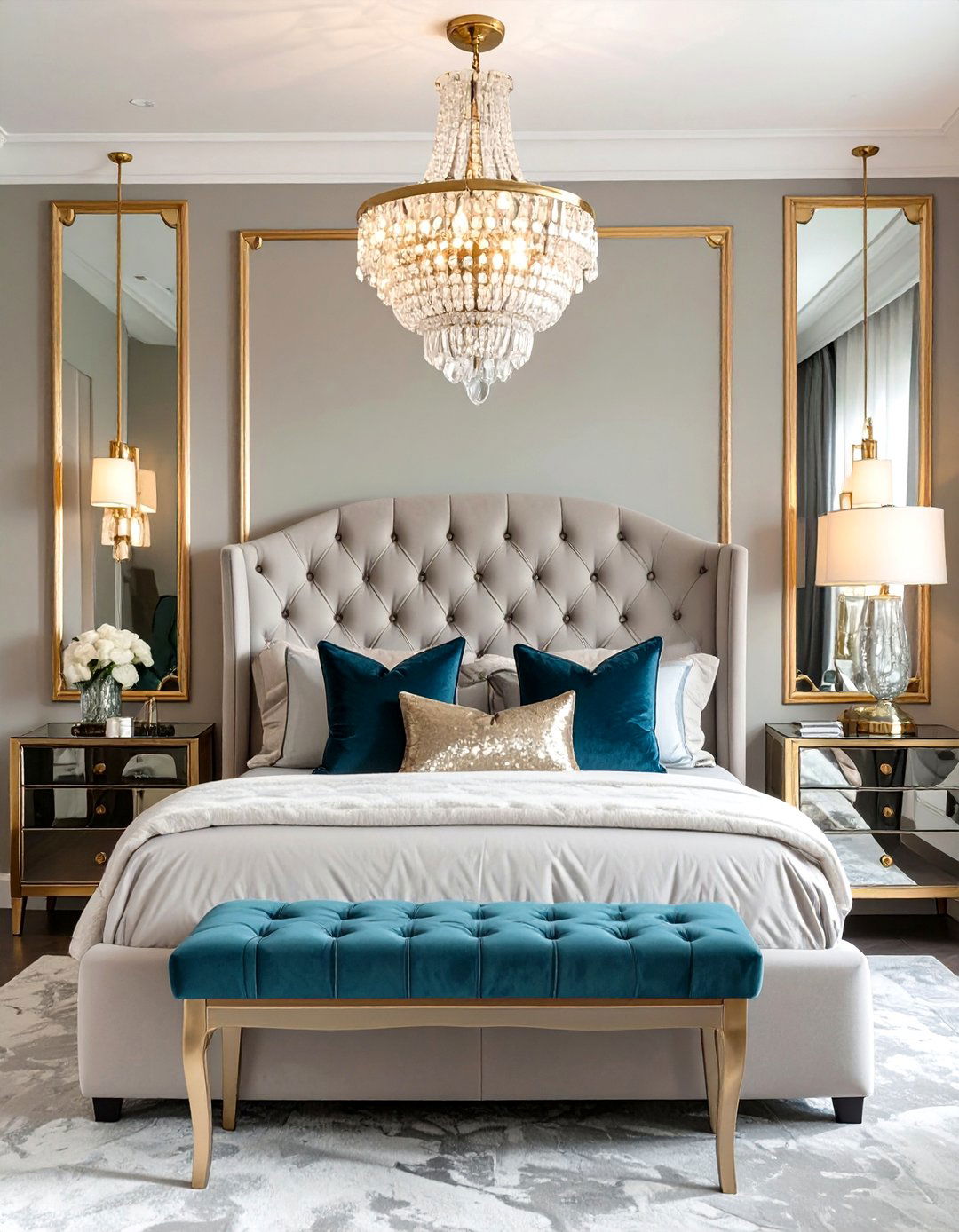 Hollywood Regency Glam Bedroom - 30 interior design photos ideas