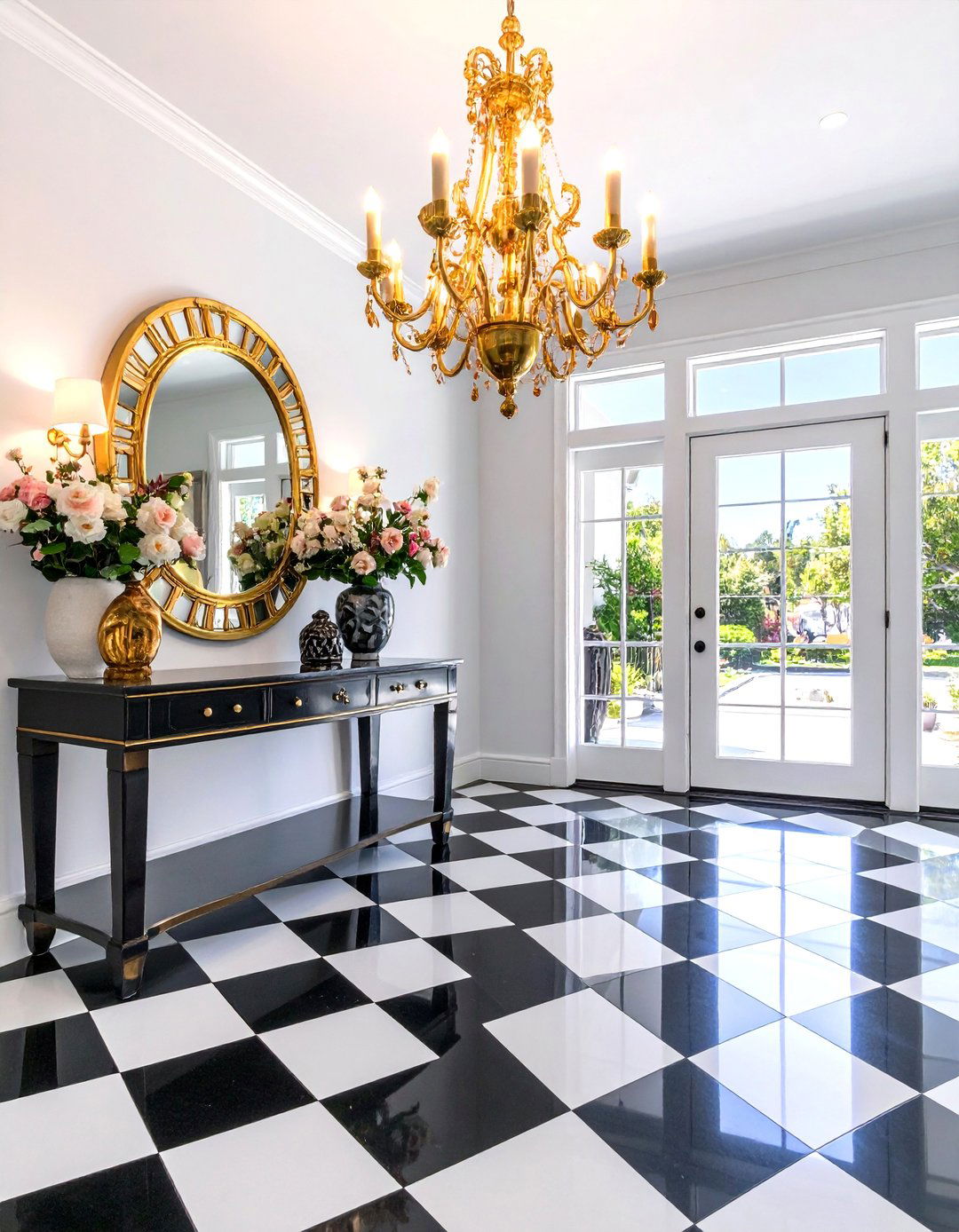 Hollywood Regency Glam Entryway - 30 interior design color palette generator ideas