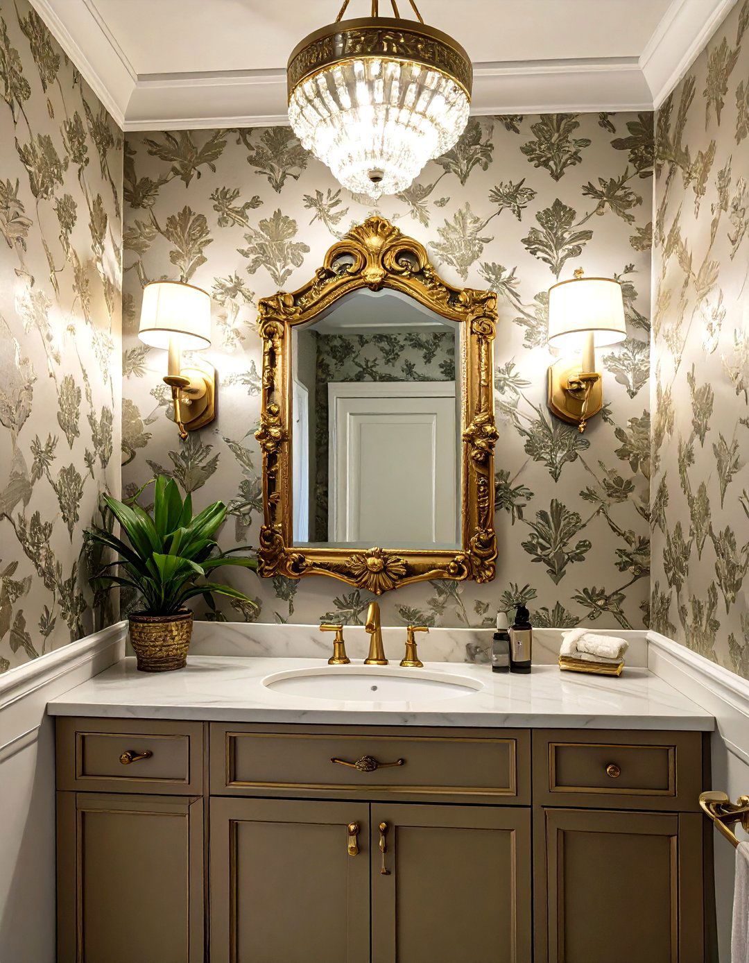 Hollywood Regency Glam Powder Room - 30 interior design rooms ideas