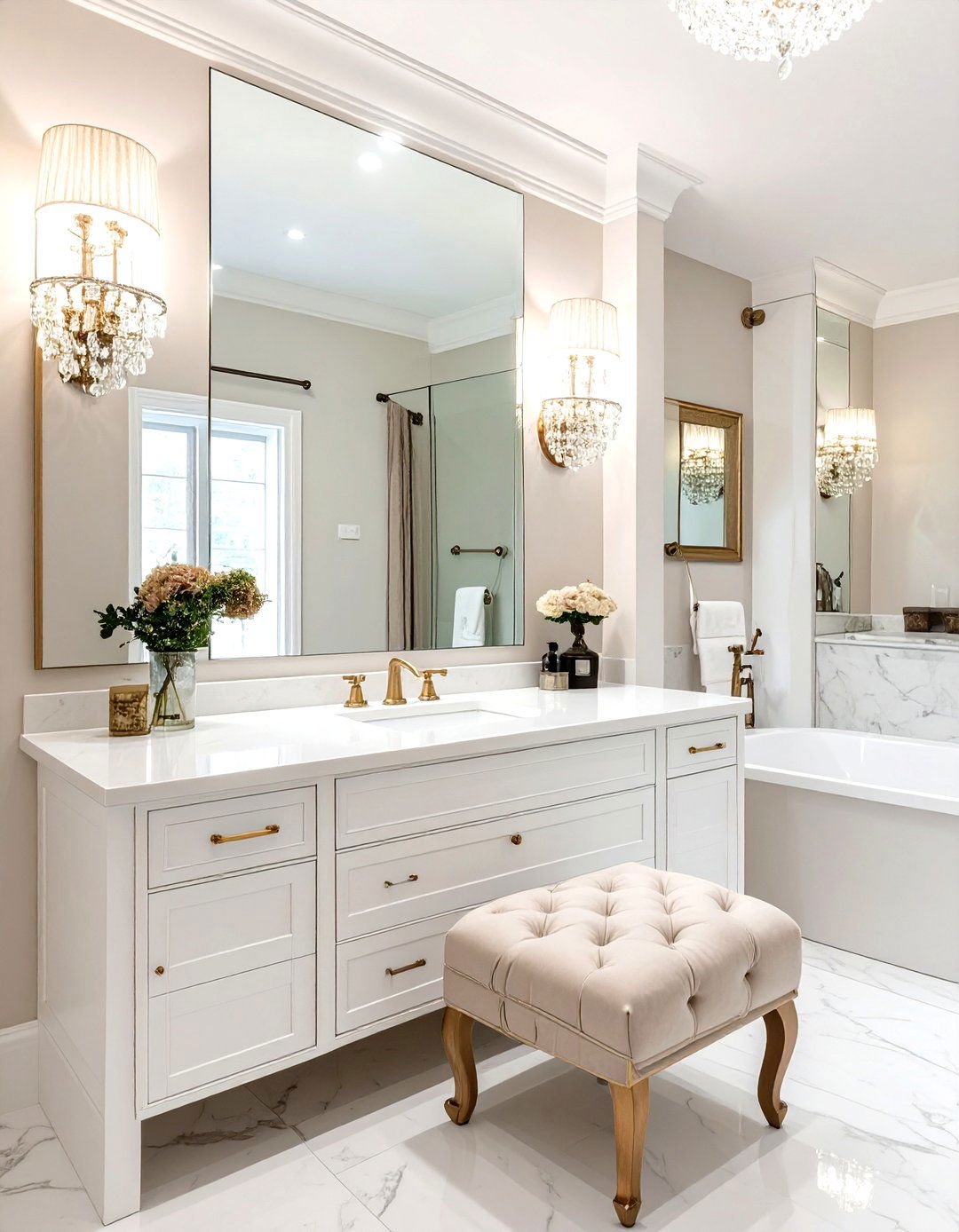 Hollywood Regency Guest Bathroom - 30 guest bathroom remodel ideas