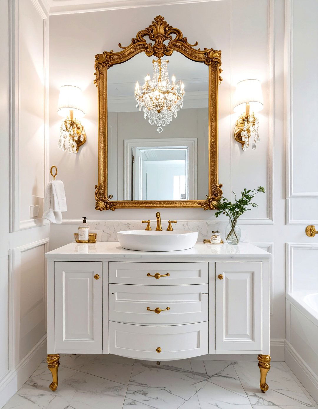 Hollywood Regency Half Bathroom - 30 half bathroom decor ideas
