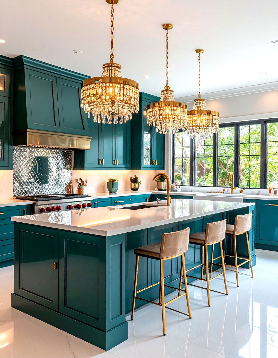 Hollywood Regency Kitchen Mirrored Sconces - 30 kitchen light ideas