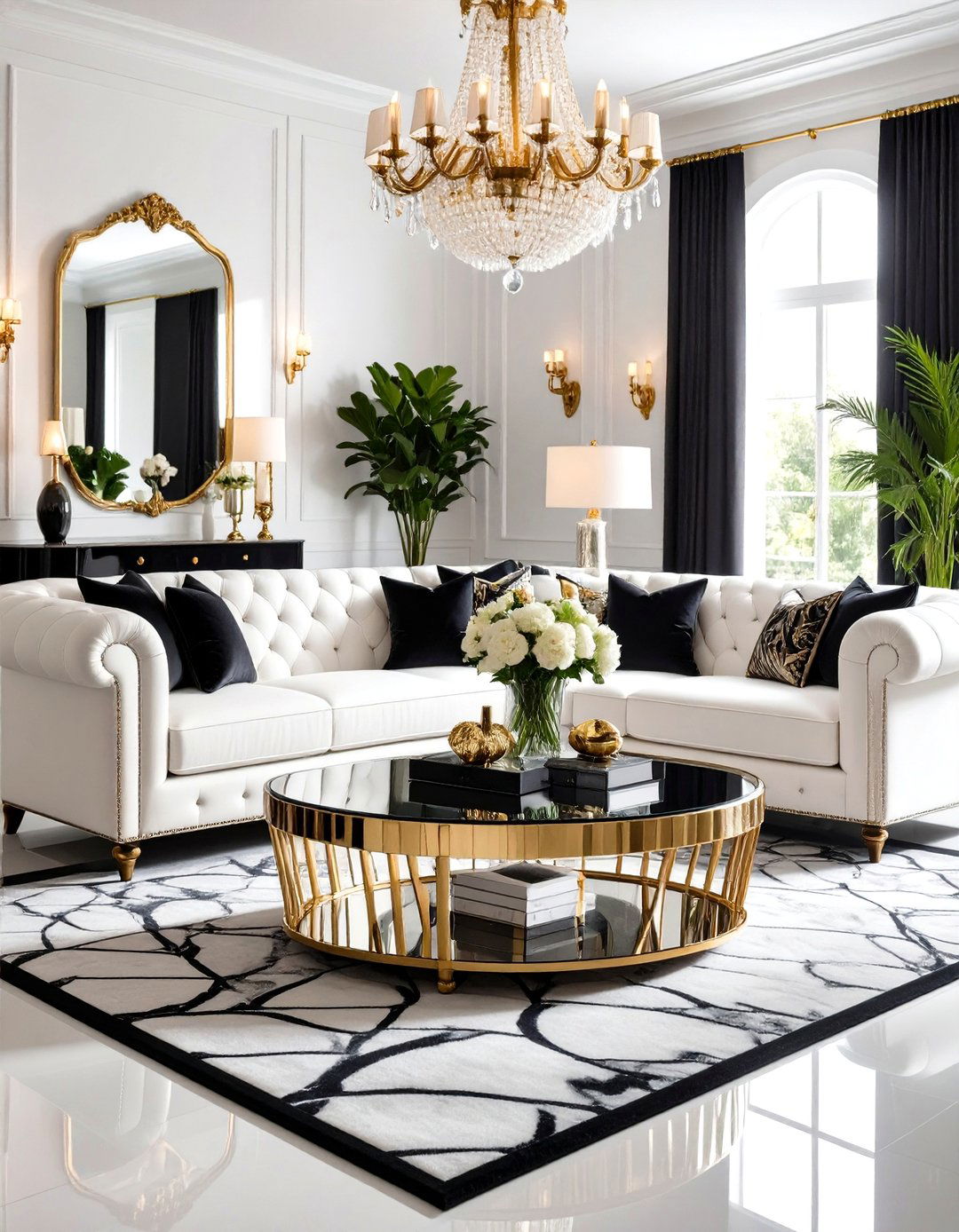 Hollywood Regency Living Room - 30 living room furniture design ideas