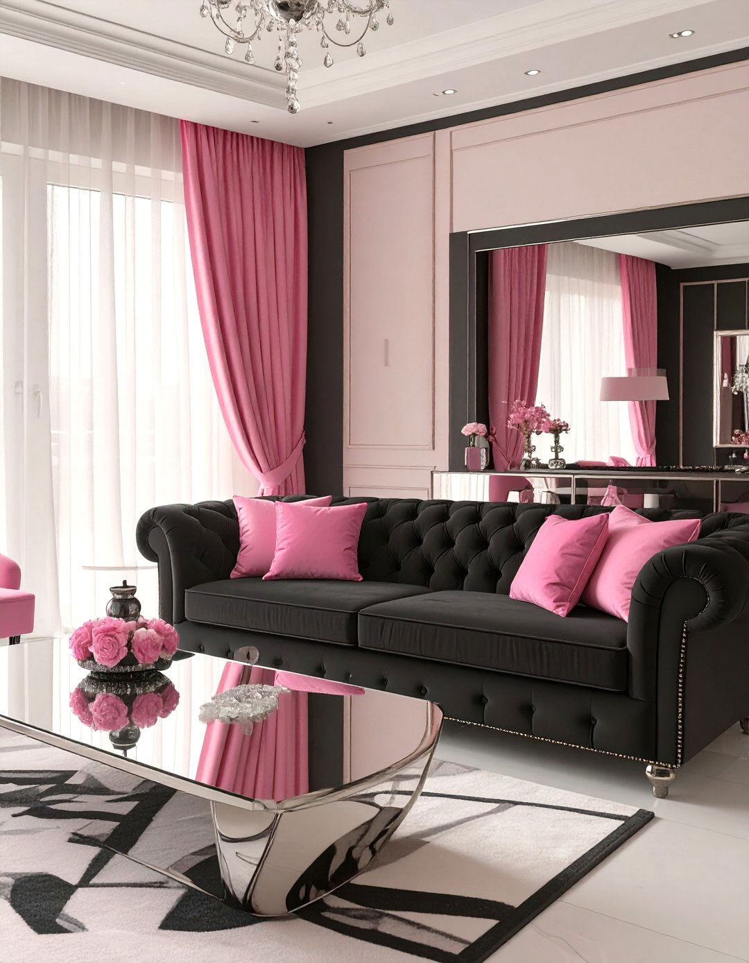 Hollywood Regency Living Room - 30 black couch living room ideas