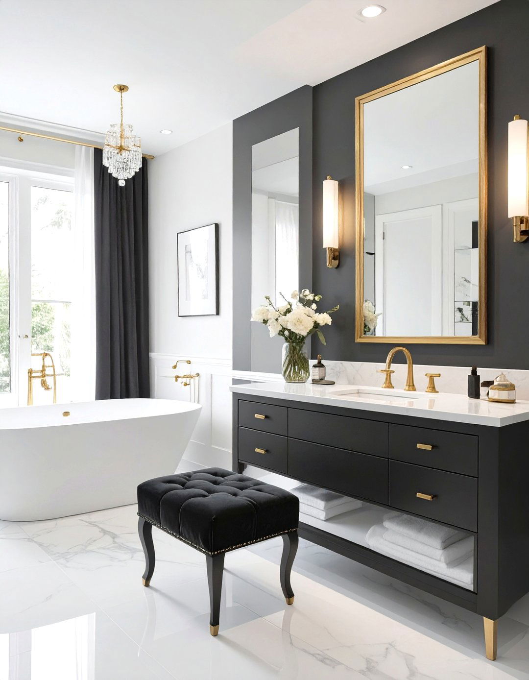 Hollywood Regency Master Bathroom - 30 master bathroom designs
