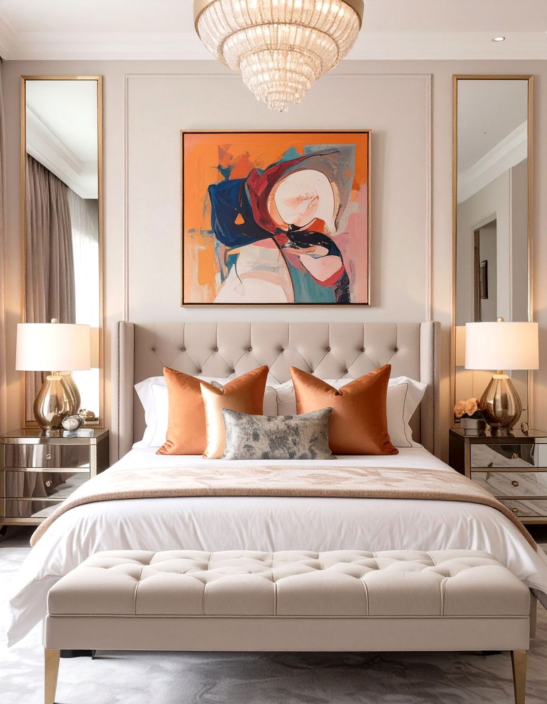 Hollywood Regency Mirrored Bedroom - 30 master bedroom pictures above bed ideas