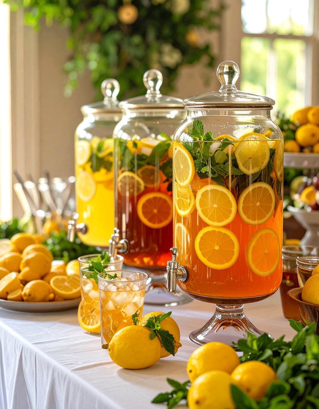 Homemade Lemonade and Iced Tea - 30 cheap baby shower food ideas