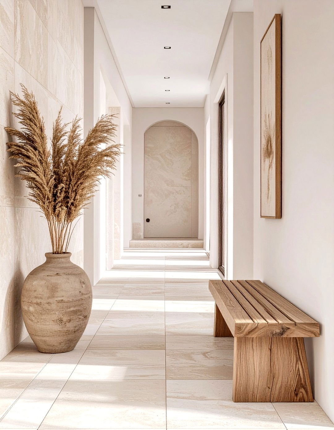 Honed Limestone Tile - 30 modern entryway tile ideas