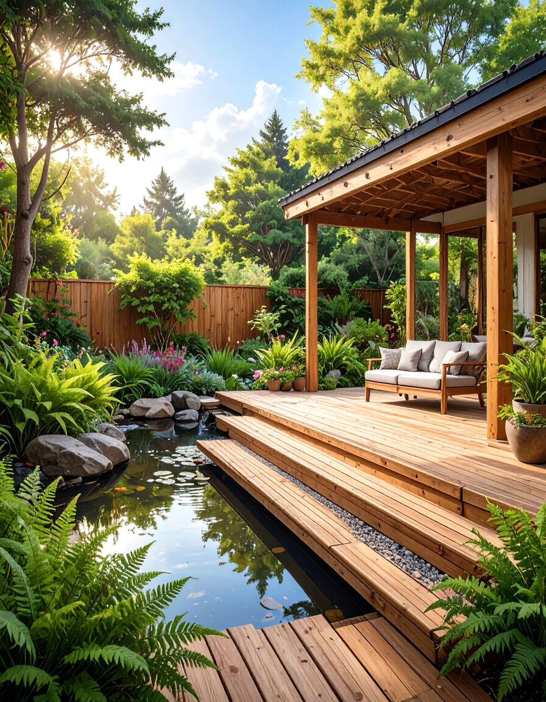 Horizontal Bamboo Skirting - 30 horizontal deck skirting ideas