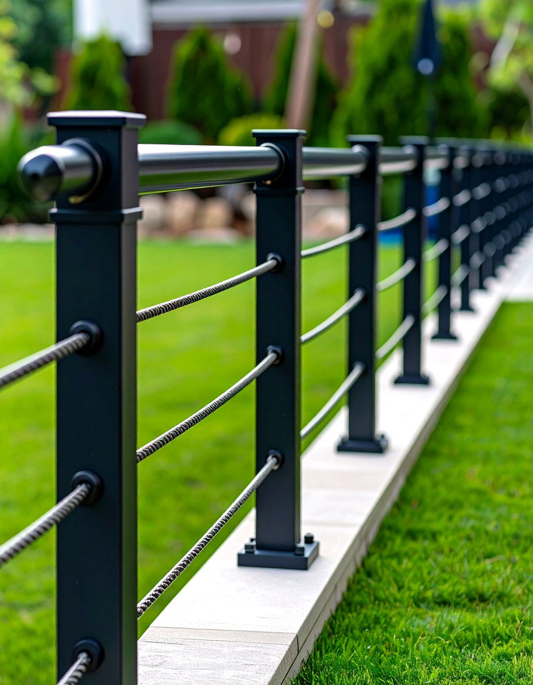 Horizontal Cable Pool Deck Railing - 30 pool deck railing ideas