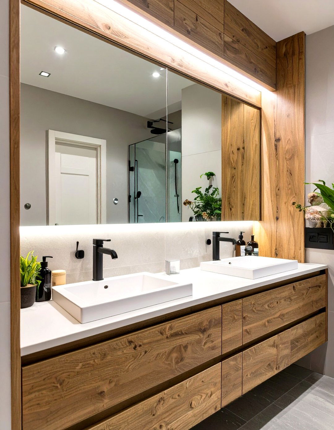 Horizontal Light Bar Above the Mirror - 30 vanity lighting ideas