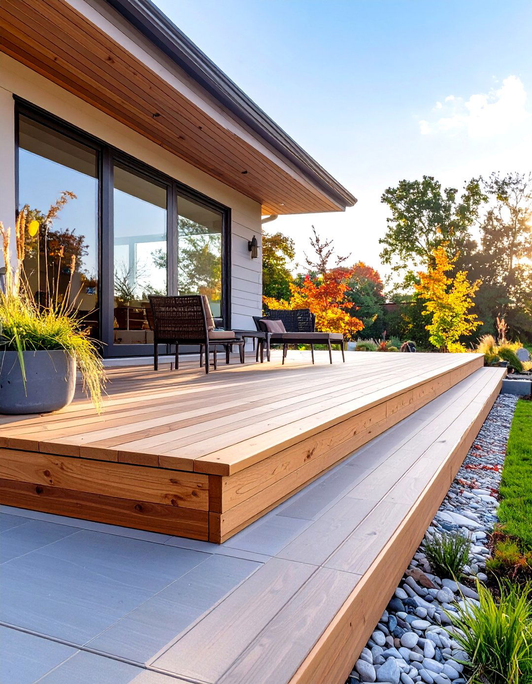 Horizontal Skirting on a Diagonal - 30 horizontal deck skirting ideas