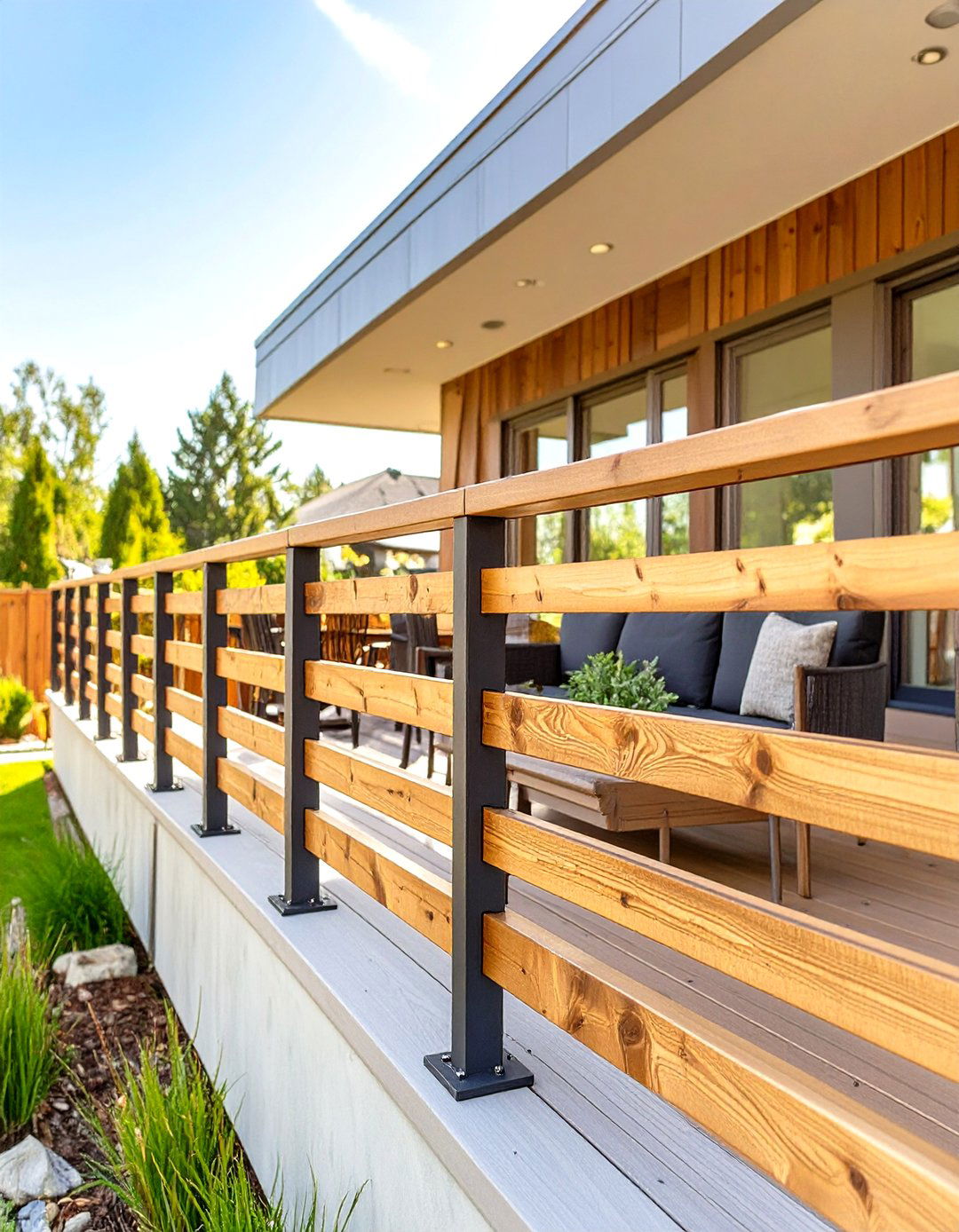 30 Durable Wood Deck Railing Ideas for Your Backyard - We Love Home Blog