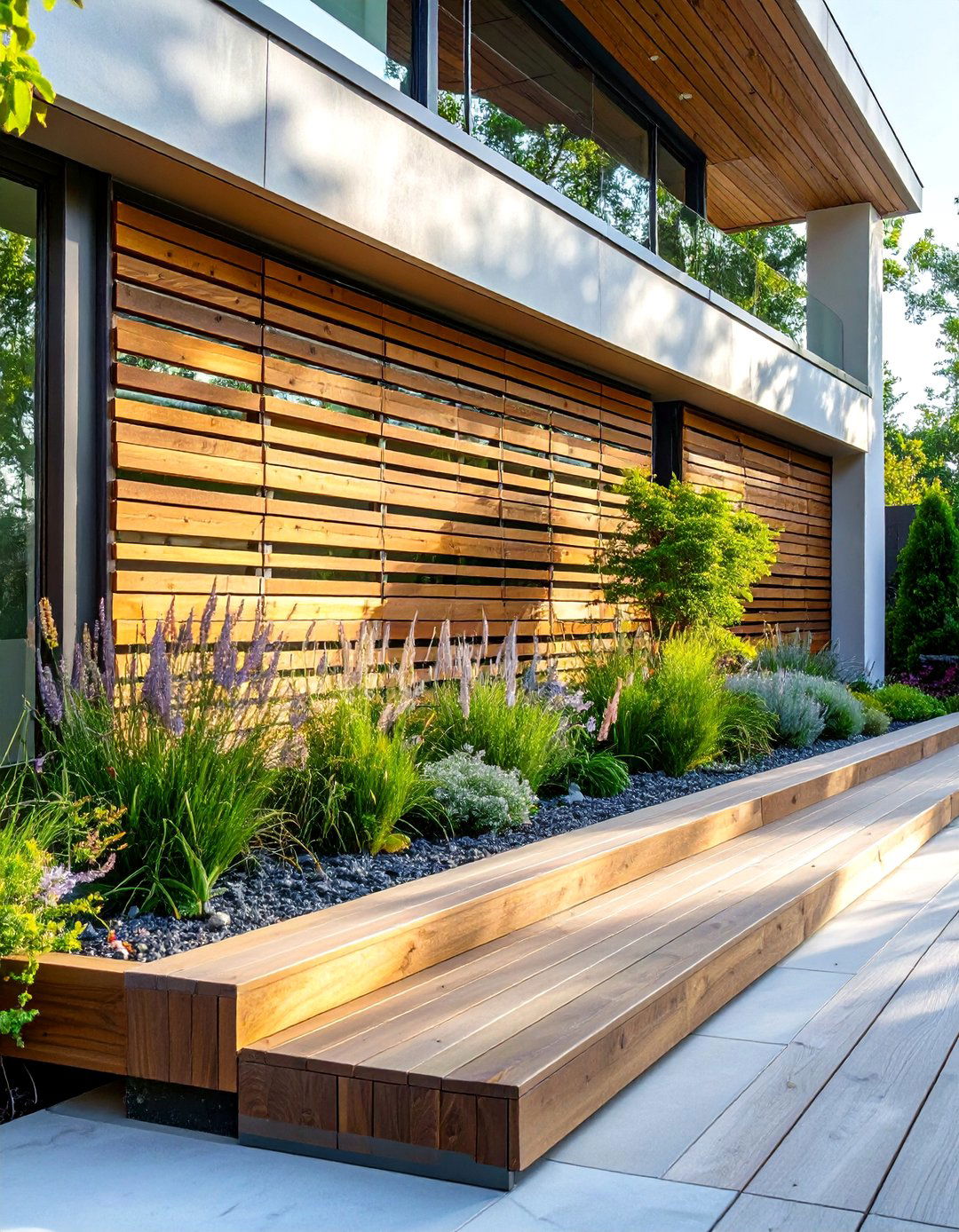 Horizontal Slat Wood Fascia - 30 deck fascia ideas