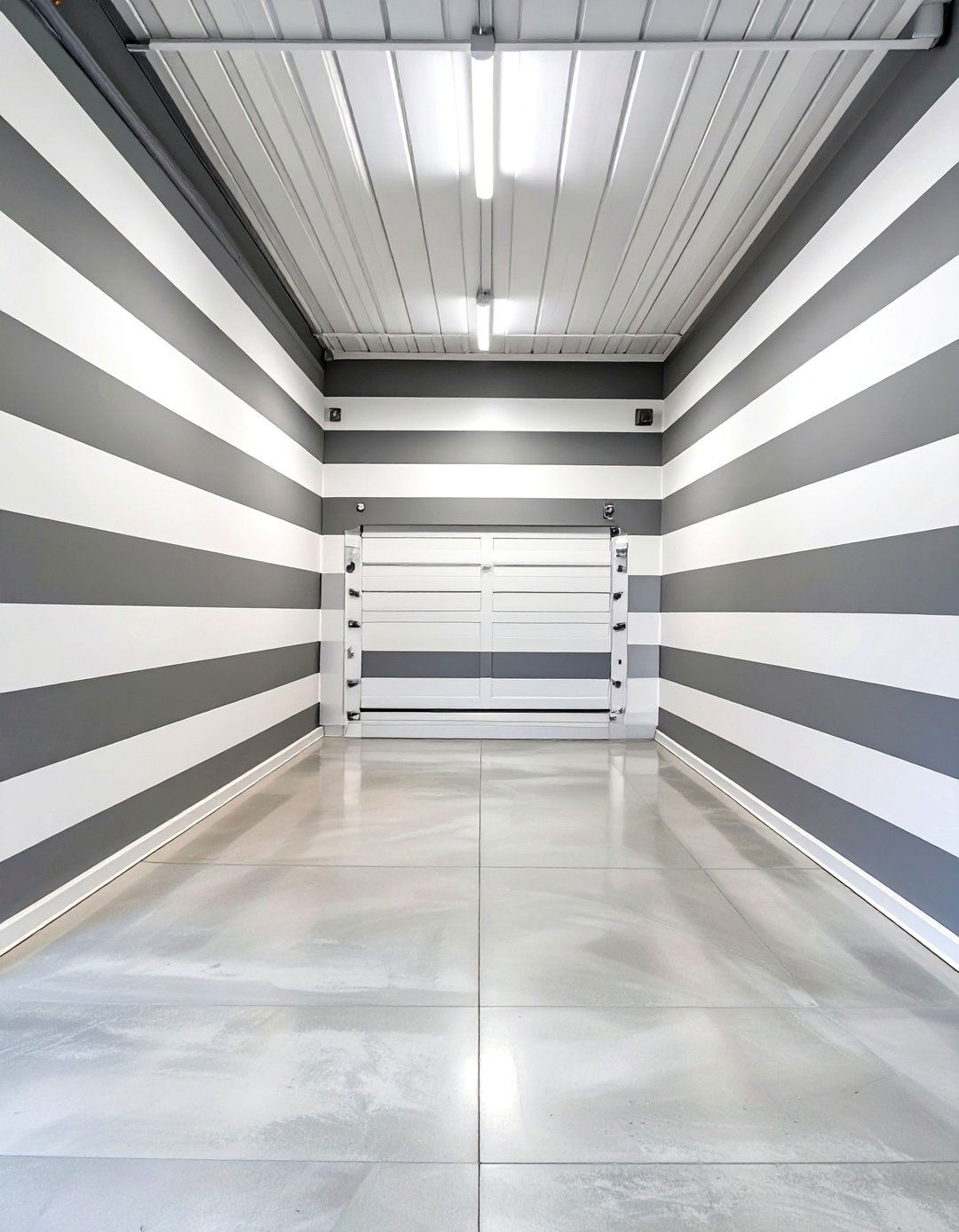 Horizontal Stripes for Visual Width - 30 garage wall paint ideas