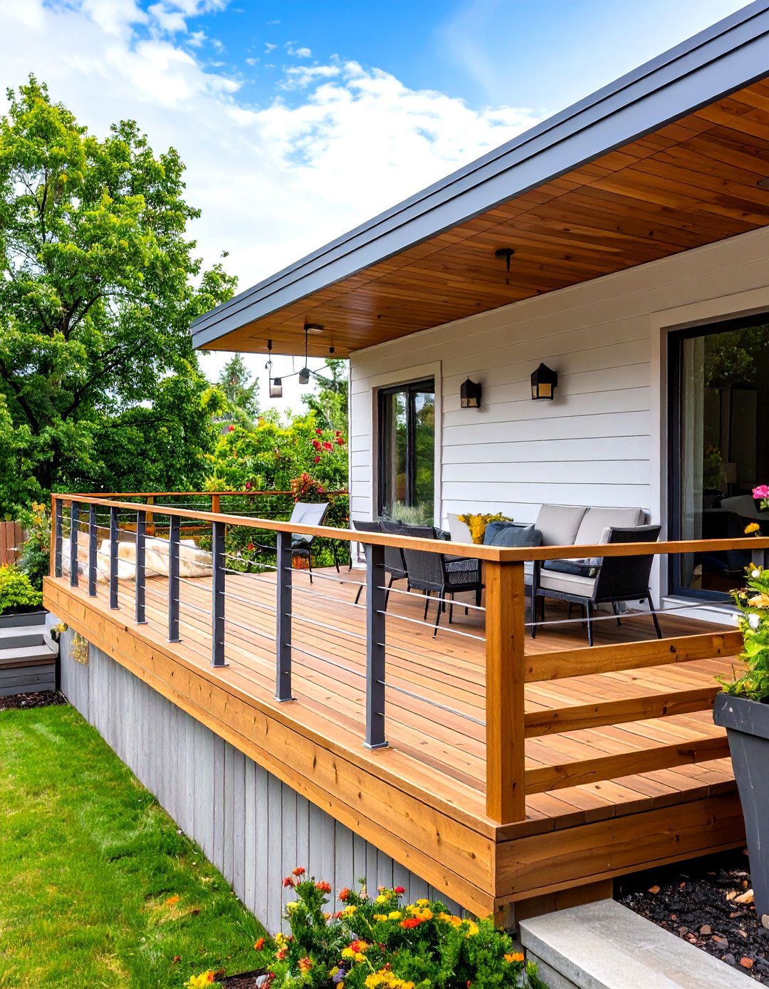 Horizontal Wood Plank Deck Railing - 30 deck railing designs