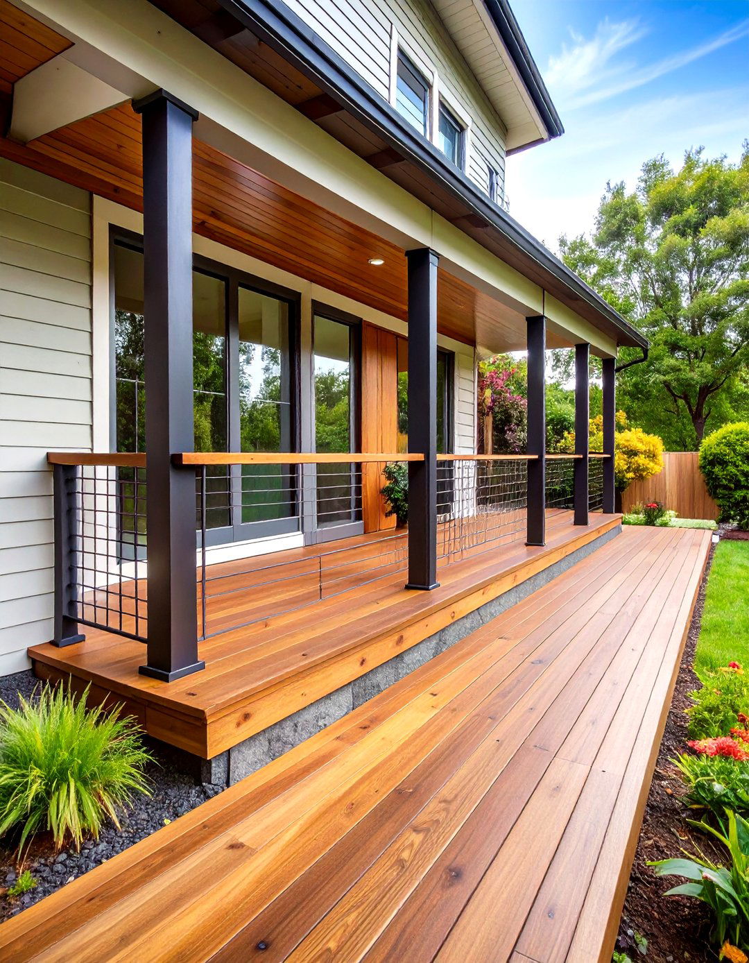 Horizontal Wood Plank Porch Railing - 30 porch railing ideas pictures