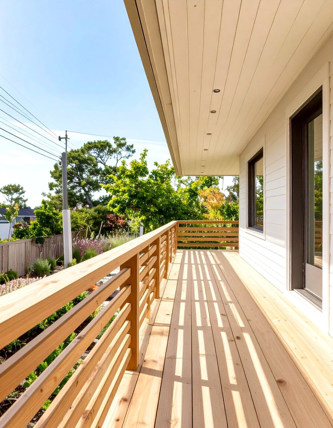Horizontal Wood Slat Railing - 30 wood front porch ideas