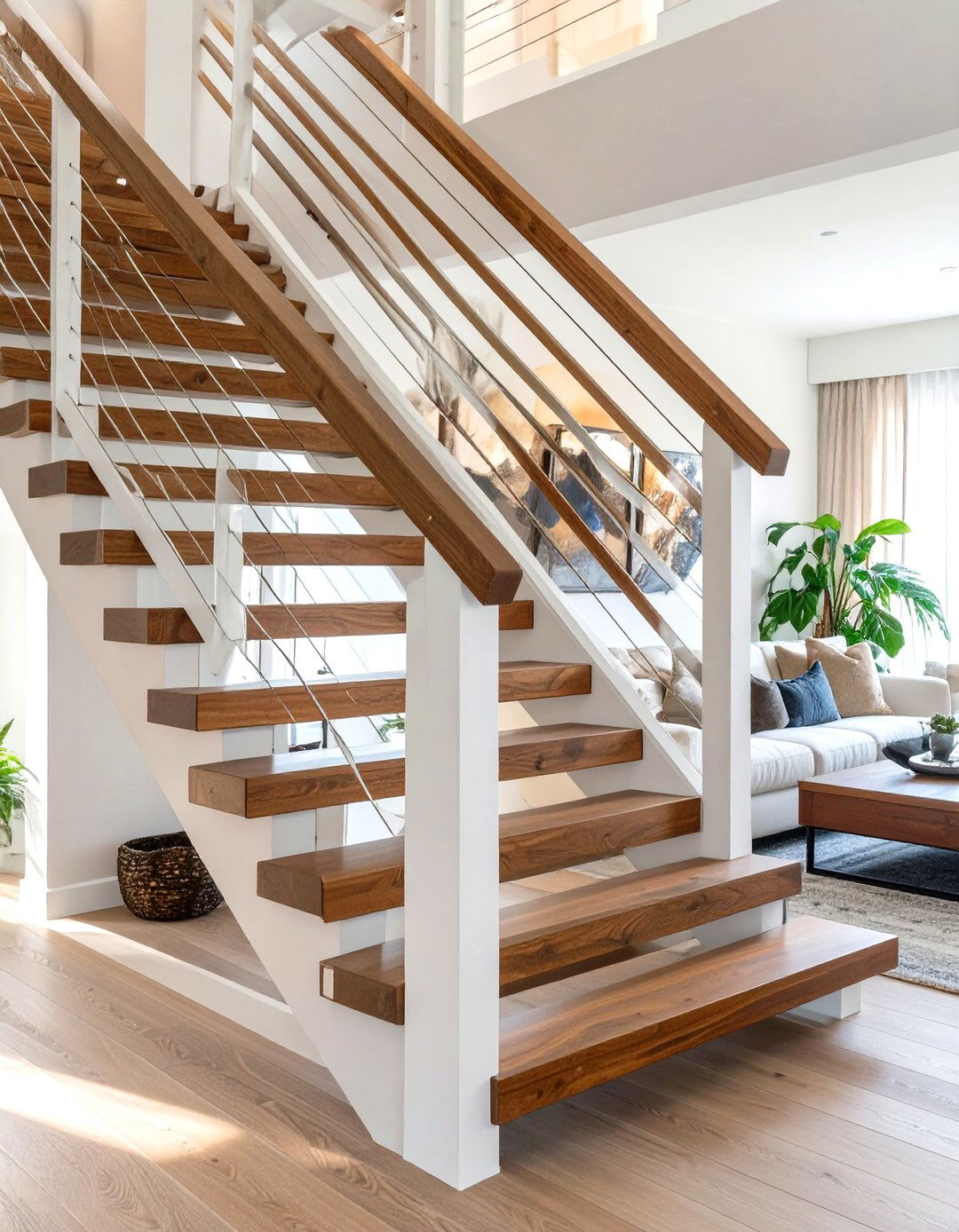 Horizontal Wood Slat Stairway Railing - 30 stairway railing ideas