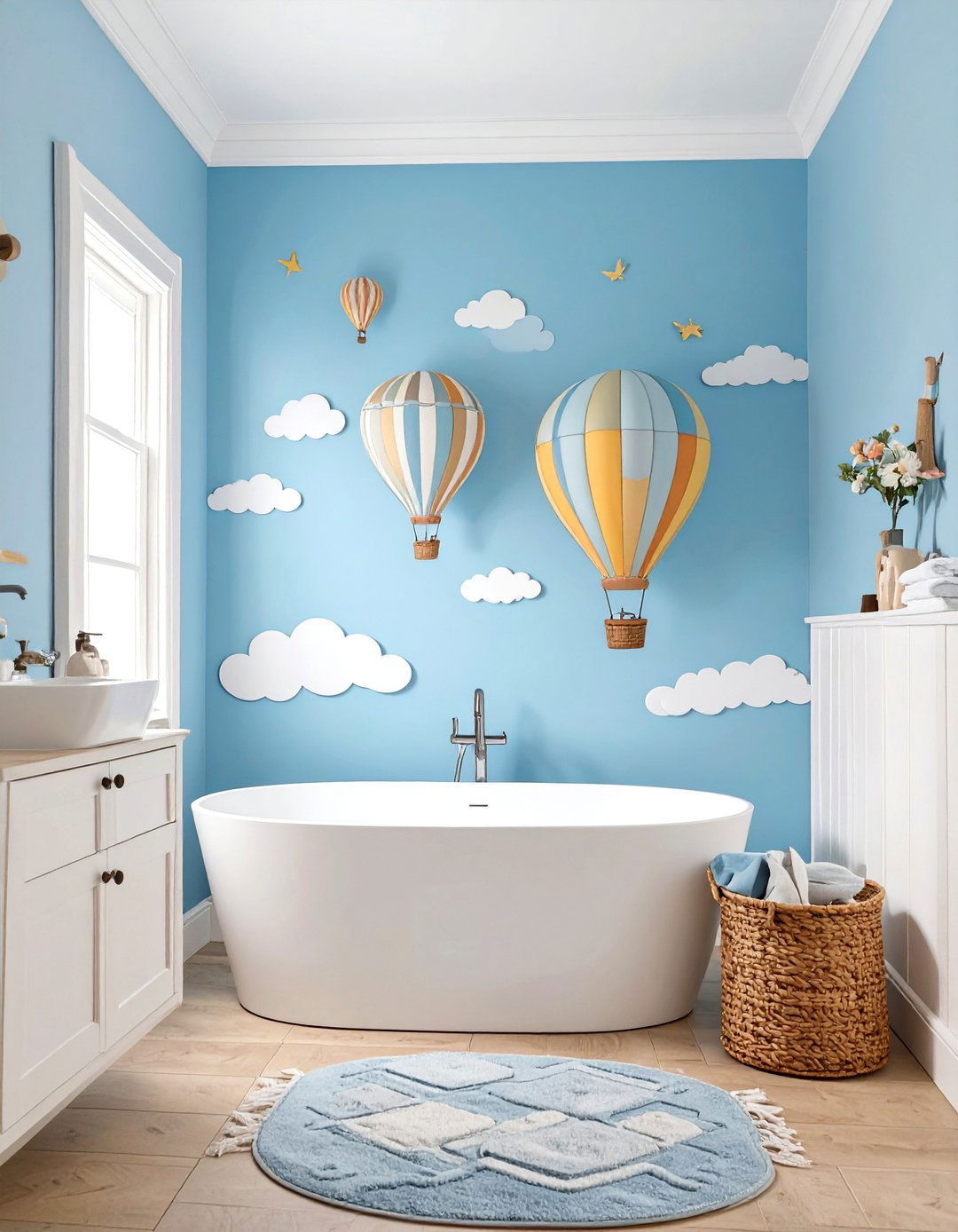 Hot Air Balloon Adventure Bathroom - 30 kids bathroom ideas