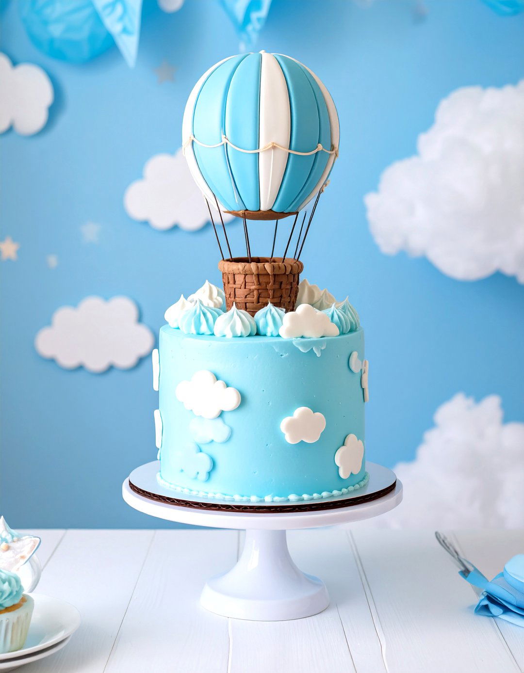 Hot Air Balloon Adventure Cake - 30 baby shower cake ideas