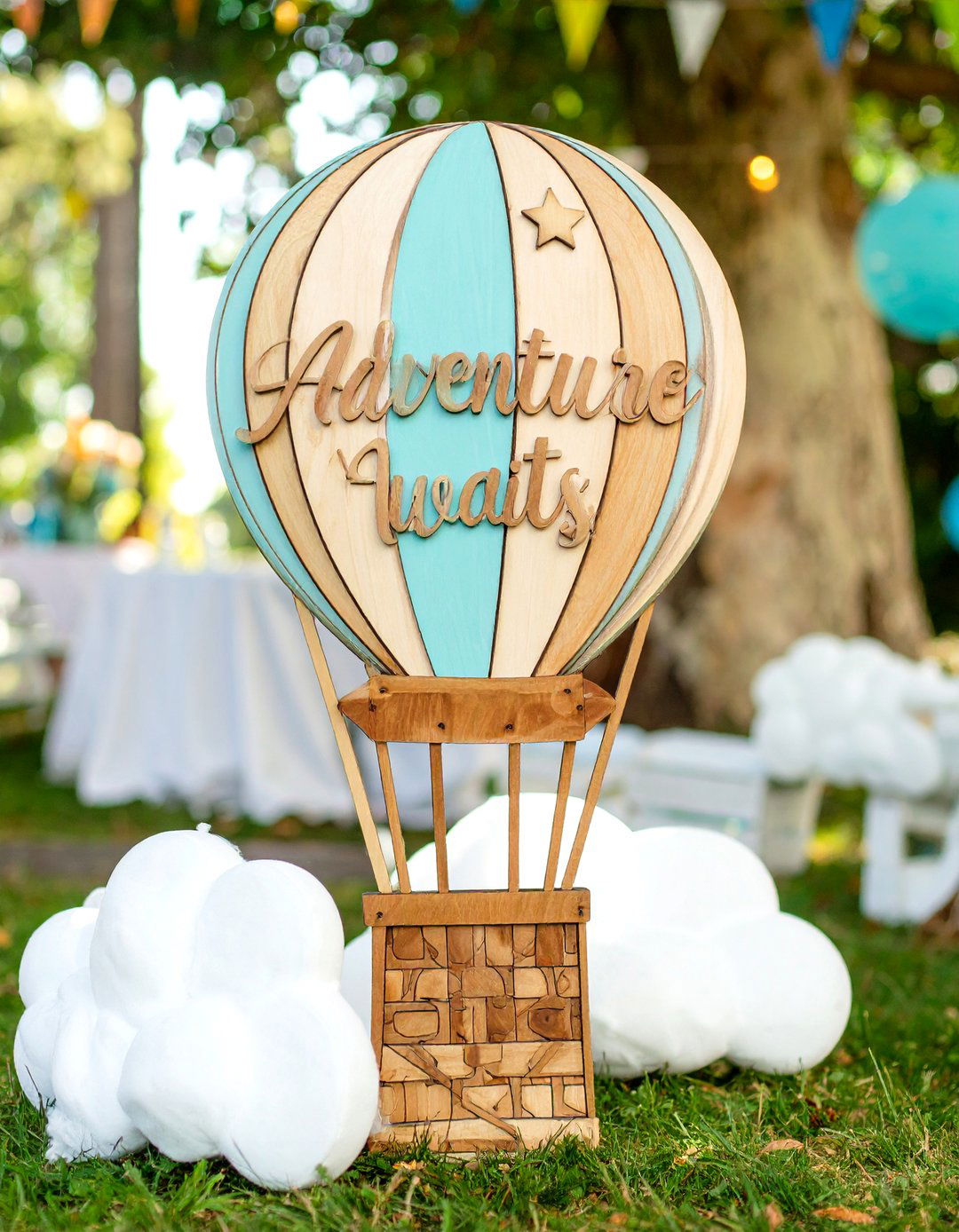 Hot Air Balloon Adventure Sign - 30 baby shower sign ideas