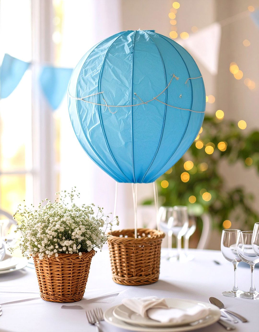 Hot Air Balloon Centerpieces - 30 unique baby shower decoration ideas