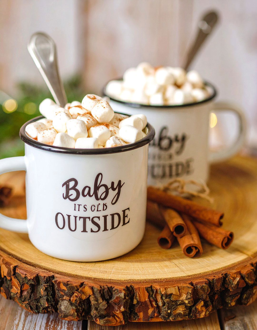 Hot Cocoa Bar Mugs - 30 baby shower centerpiece ideas