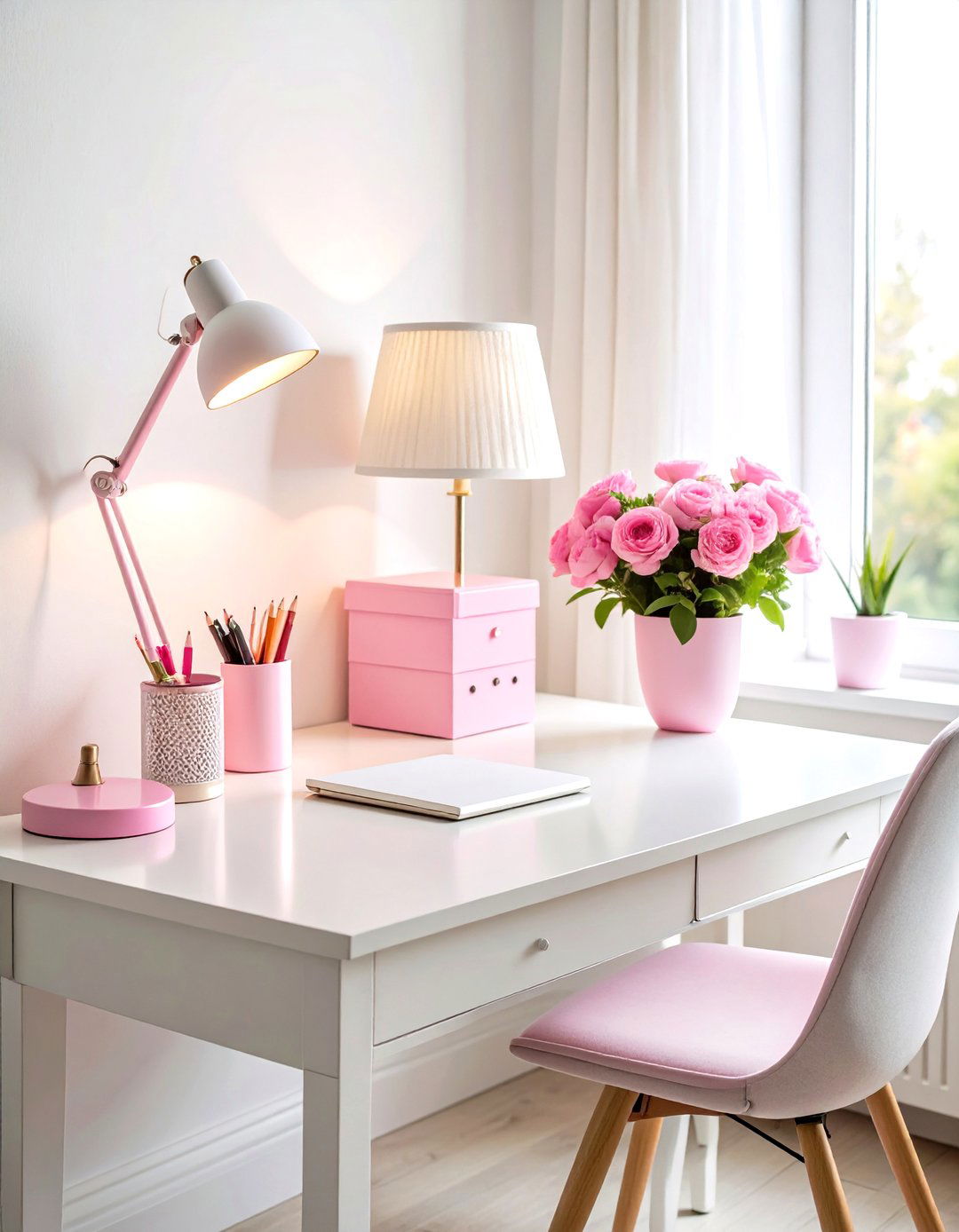 Hot Pink Desk Accessories - 30 pink dorm room ideas