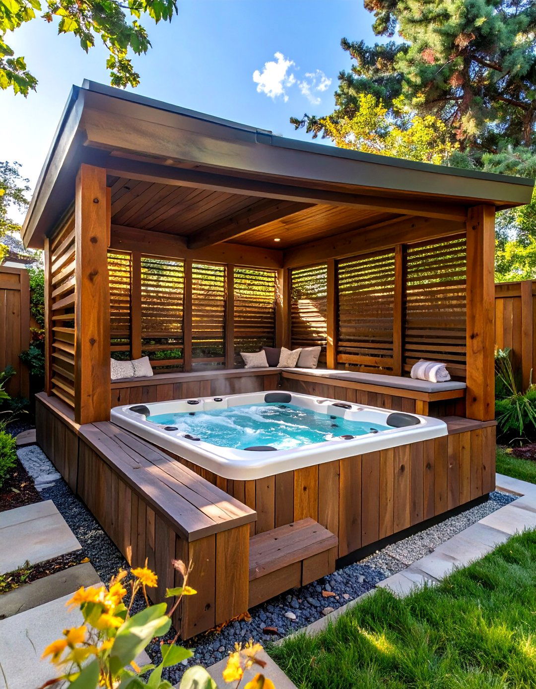 Hot Tub Enclosure Pavilion - 30 backyard pavilion ideas