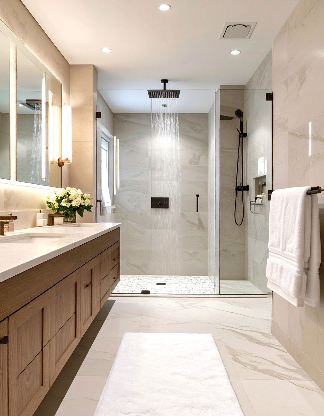 Hotel Inspired Luxury Bathroom - 30 modern bathroom decor ideas