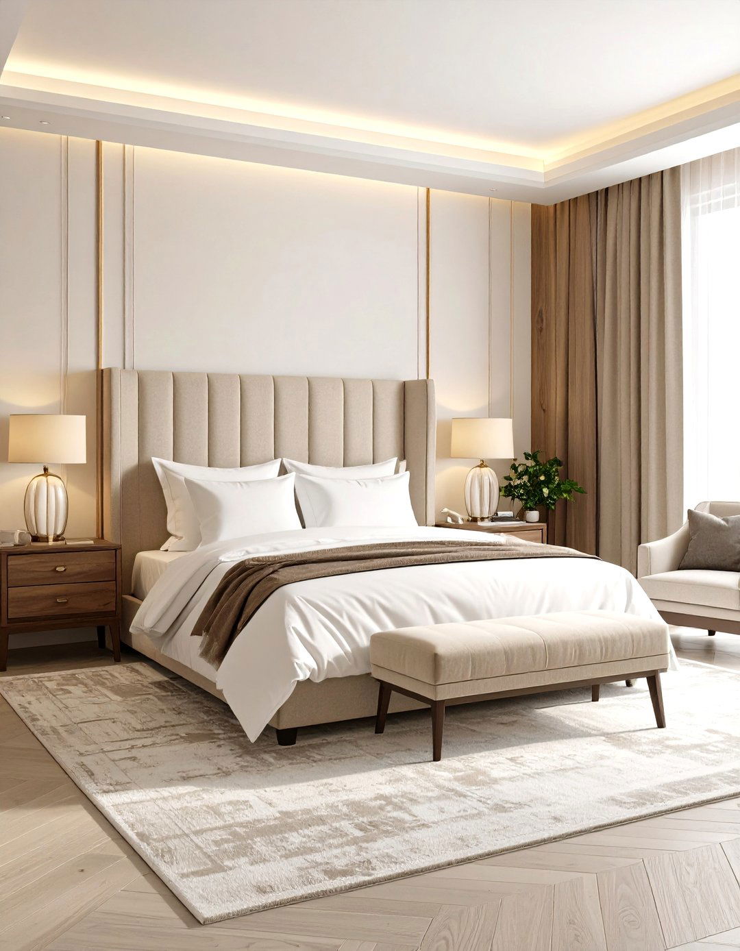 Hotel Inspired Luxury Bedroom - 30 interior design bedroom ideas