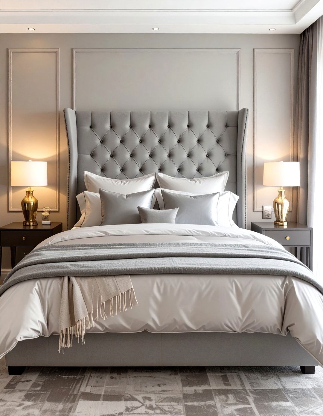 Hotel Inspired Luxury Bedroom - 30 black and grey bedroom ideas