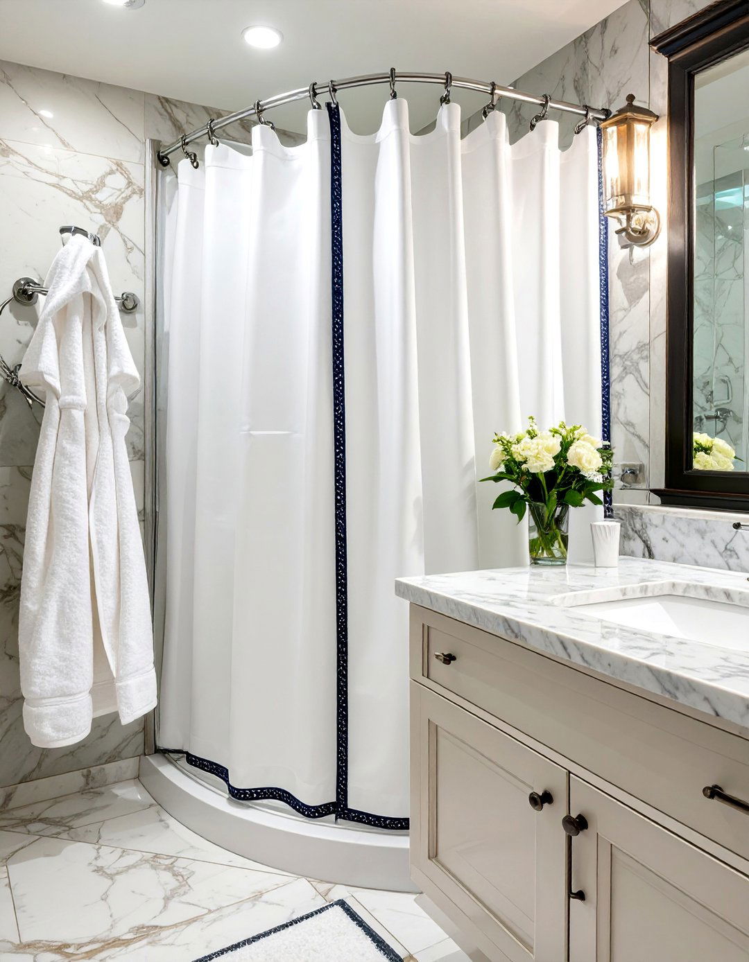 Hotel Style Fabric Bathroom Curtain - 30 bathroom curtains ideas