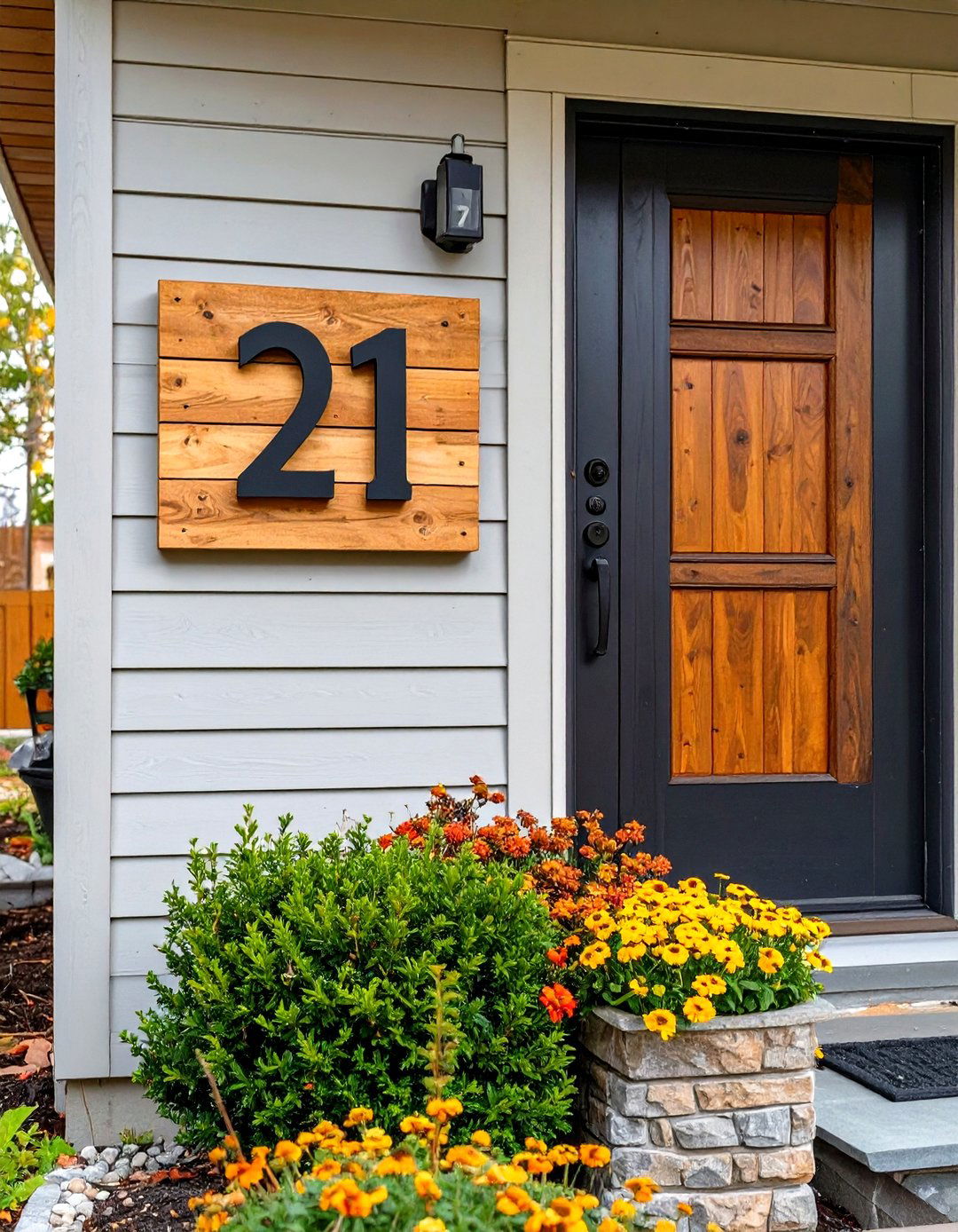 House Number Display on a Small Porch - 30 small porch decorating ideas