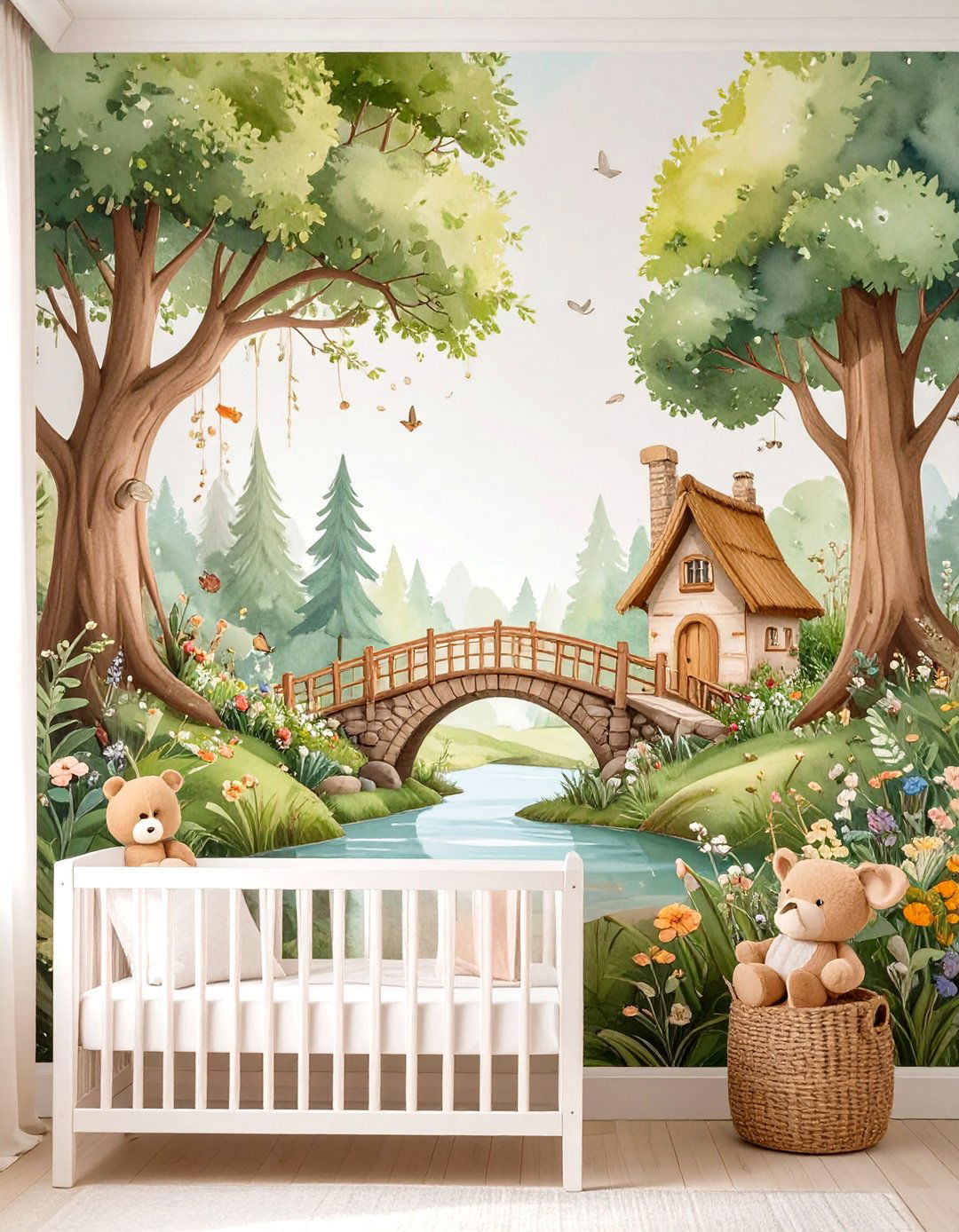 Hundred Acre Wood Wall Mural - 30 winnie the pooh nursery ideas
